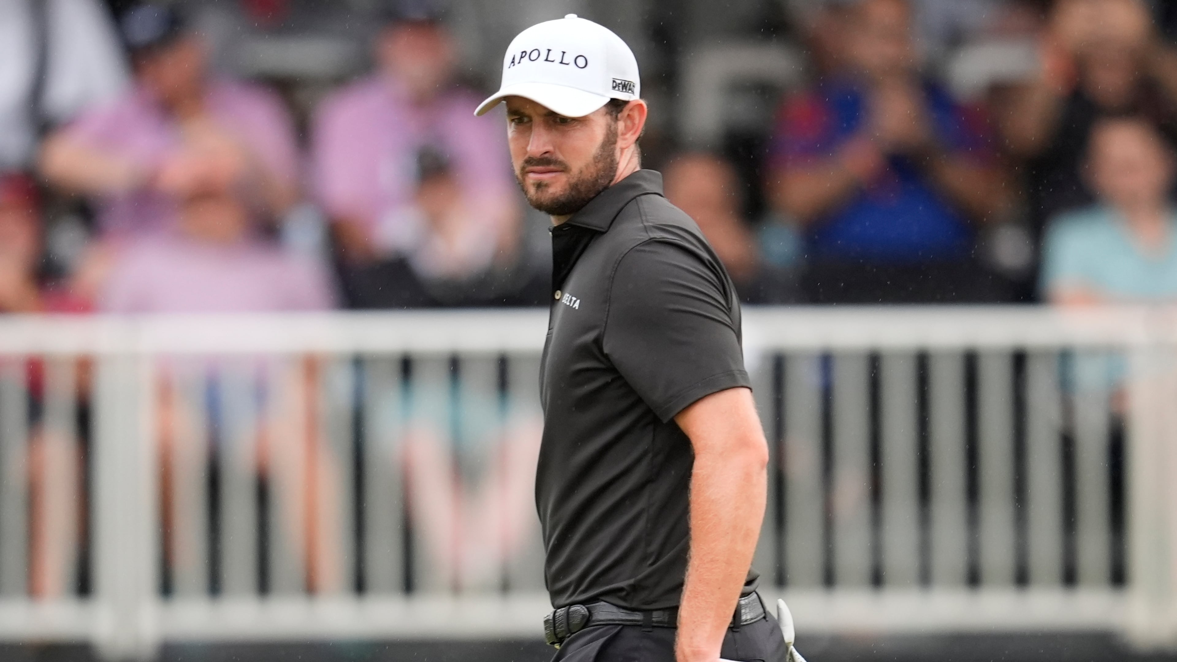 Patrick Cantlay walks on the 18th green during the third round of the Tour Championship golf tournament, Saturday, Aug. 23, 2025, in Atlanta. (AP Photo/Mike Stewart)
