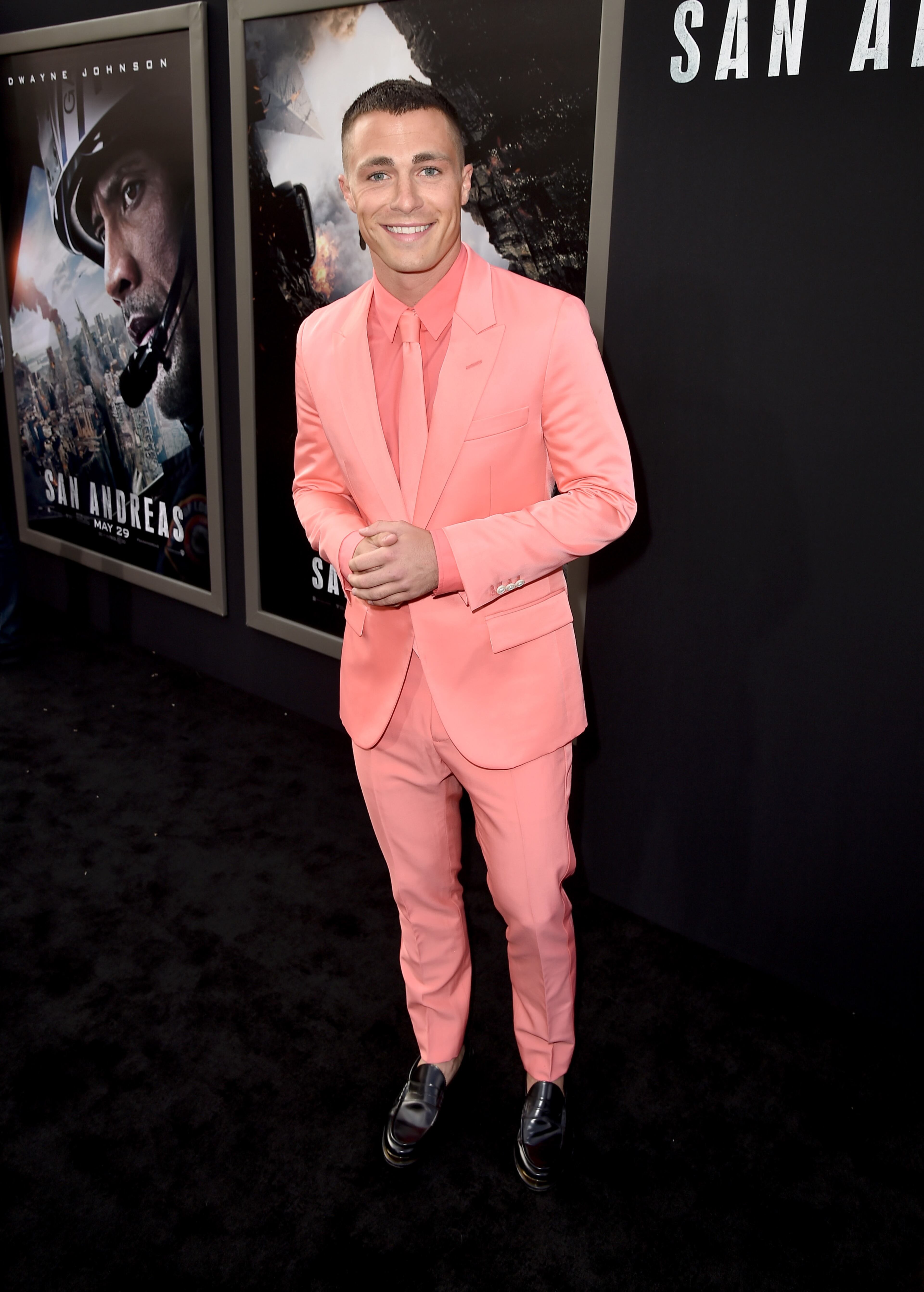 HOLLYWOOD, CA - MAY 26: Actor Colton Haynes arrives at the premiere of Warner Bros. Pictures' "San Andreas" at TCL Chinese Theatre on May 26, 2015 in Hollywood, California. (Photo by Kevin Winter/Getty Images)