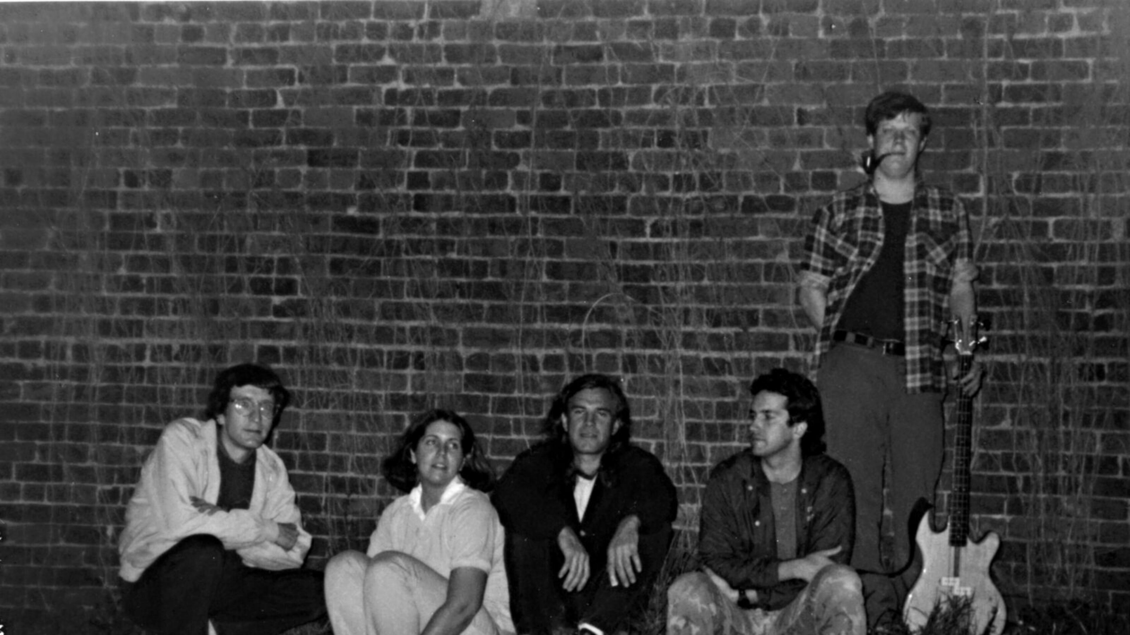 Archival photo from early '80s of Athens band Squalls. Pictured, left to right: Bob Hay, Diana Torell, Ken Starrett, Mark Cooper Smith, "Big Al" Walsh
(Courtesy of Squalls / Strolling Bones Records)