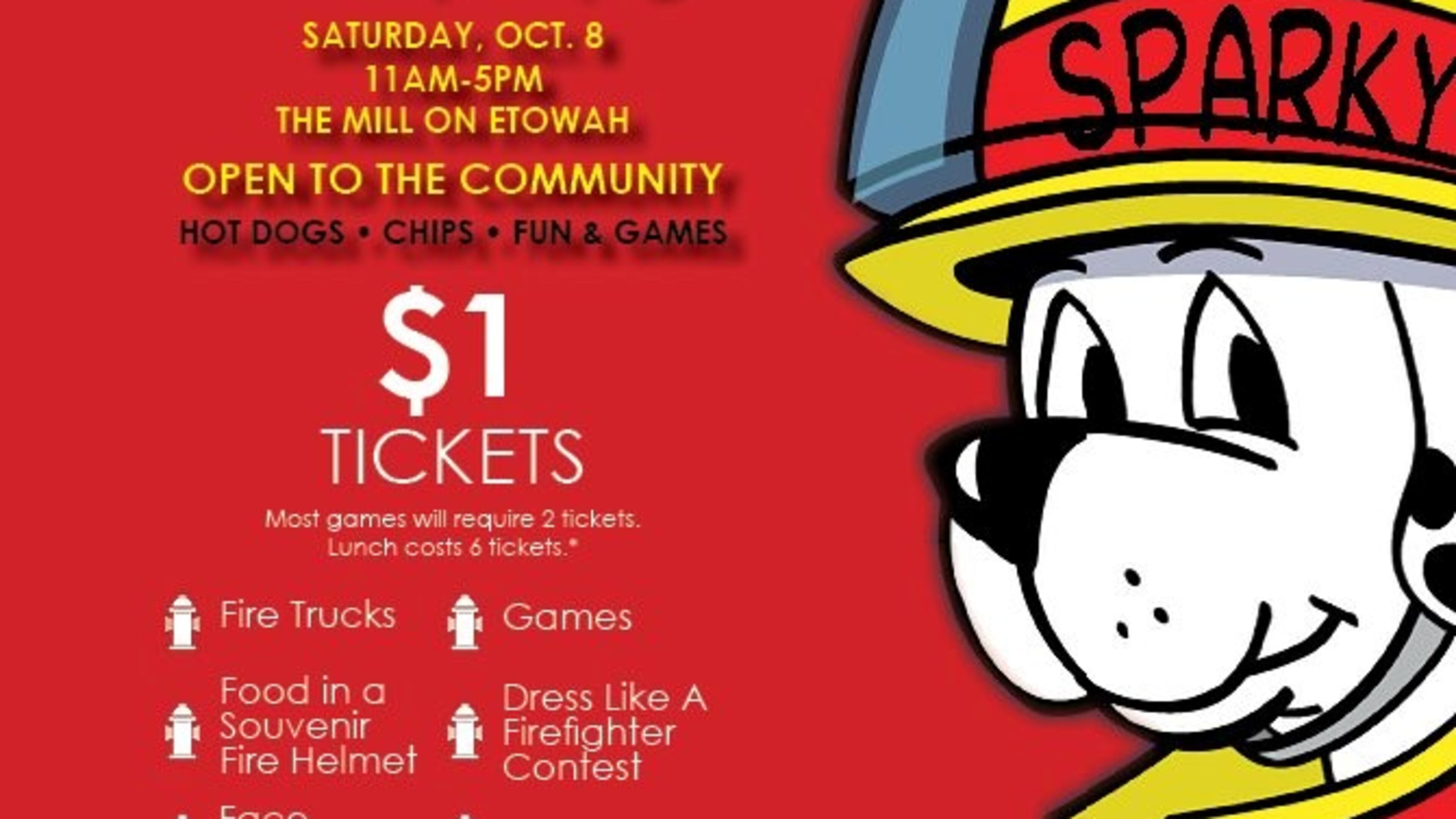 Cherokee County Fire & Emergency Services and Safe Kids Cherokee County are hosting Tailgate With a Firefighter from 11 a.m. to 5 p.m. Oct. 8 at The Mill on Etowah in Canton. (Courtesy of Cherokee County)