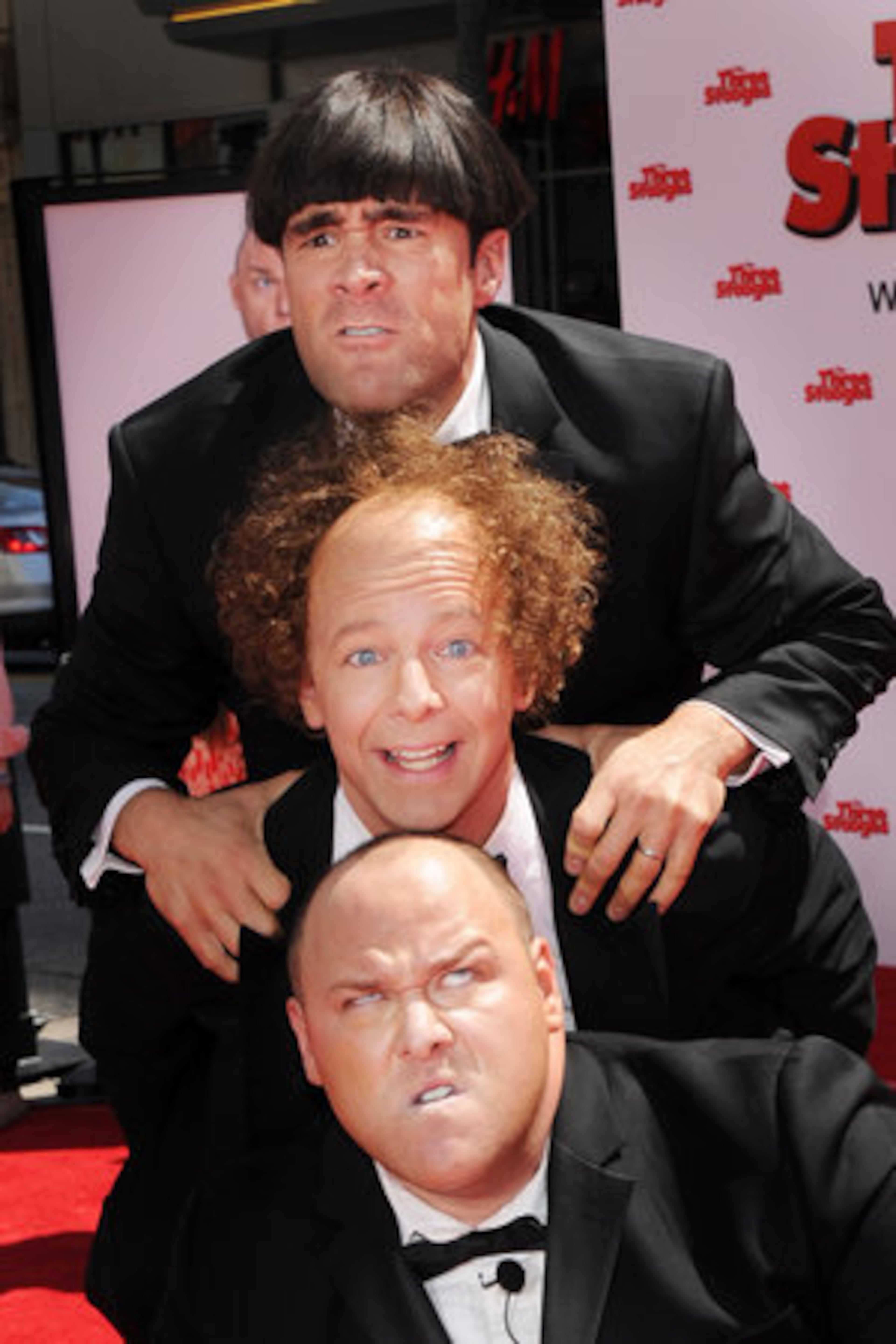 The classic vaudeville characters Larry, Moe and Curly get an update in the Atlanta-shot "Three Stooges" film out April 13, 2012. As the gang tries to save their childhood orphanage they find themselves in the middle of a murder plot and end up in a reality TV show.