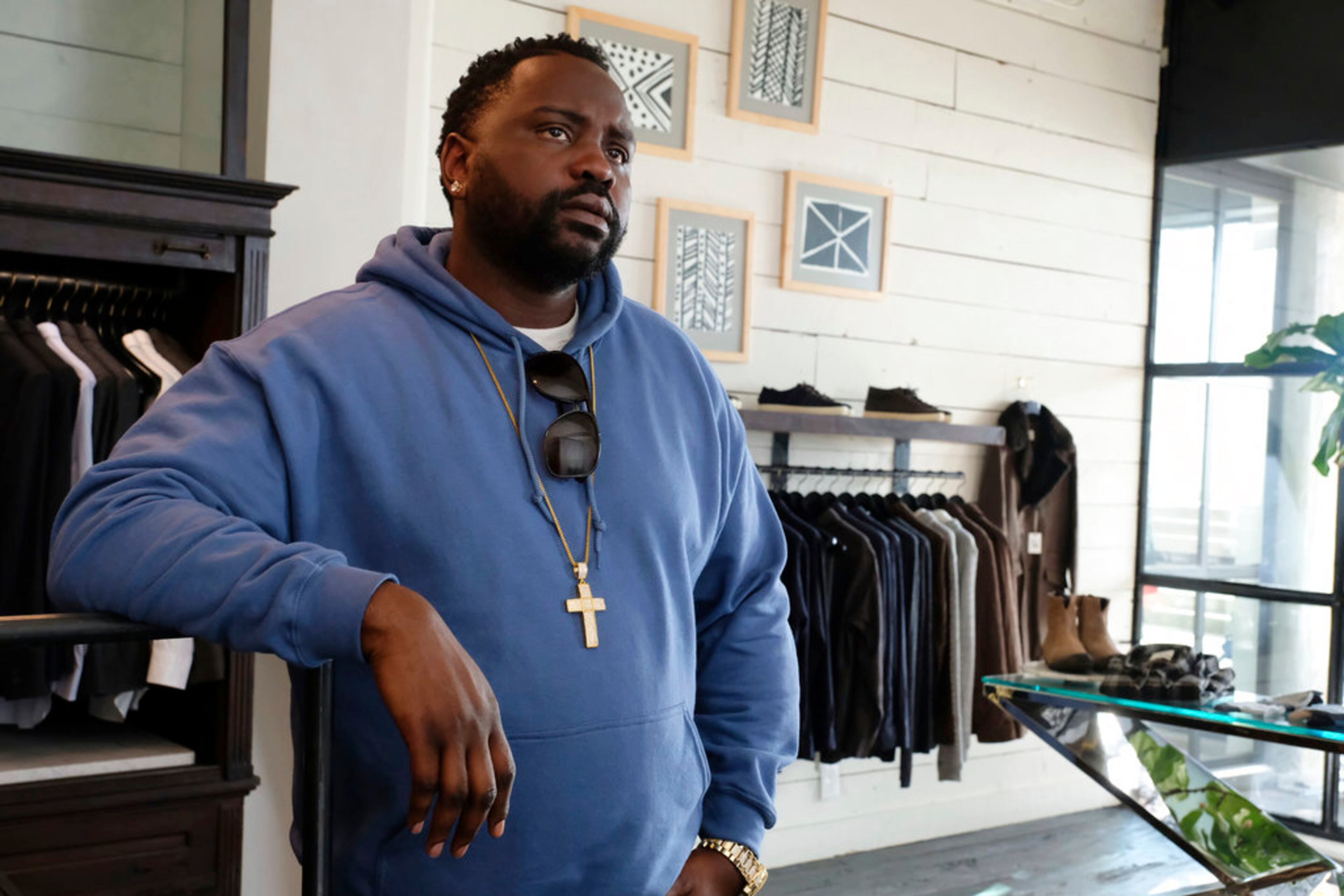 This image released by FX shows Brian Tyree Henry in a scene from the comedy series "Atlanta." Henry was nominated Thursday for an Emmy for outstanding supporting actor in a comedy series. The 70th Emmy Awards will be held on Monday, Sept. 17. (Curtis Baker/FX via AP)