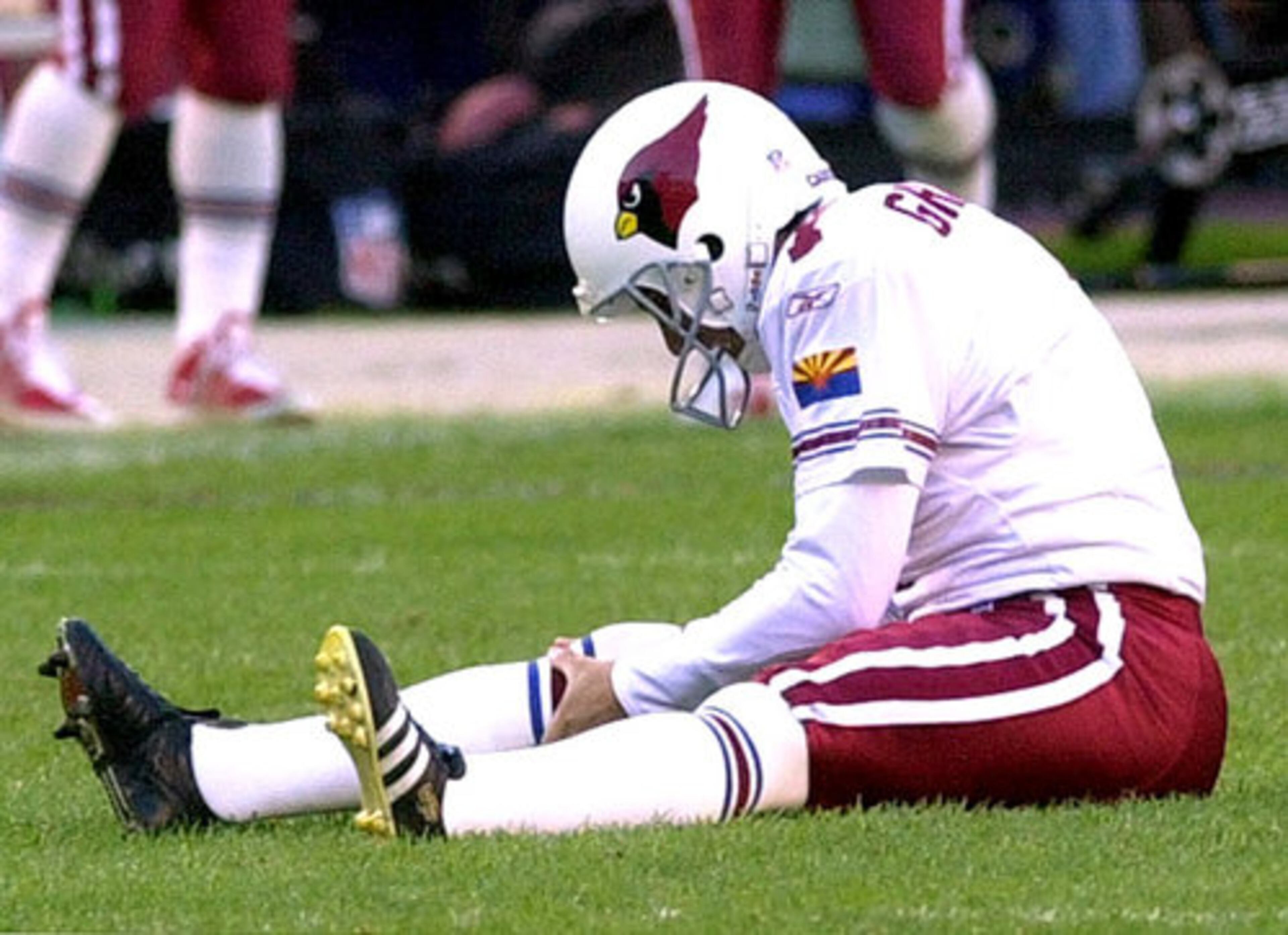 After kicking a 42-yard field goal in the first quarter against the Jets, Arizona kicker Bill Gramatica injured his knee celebrating.