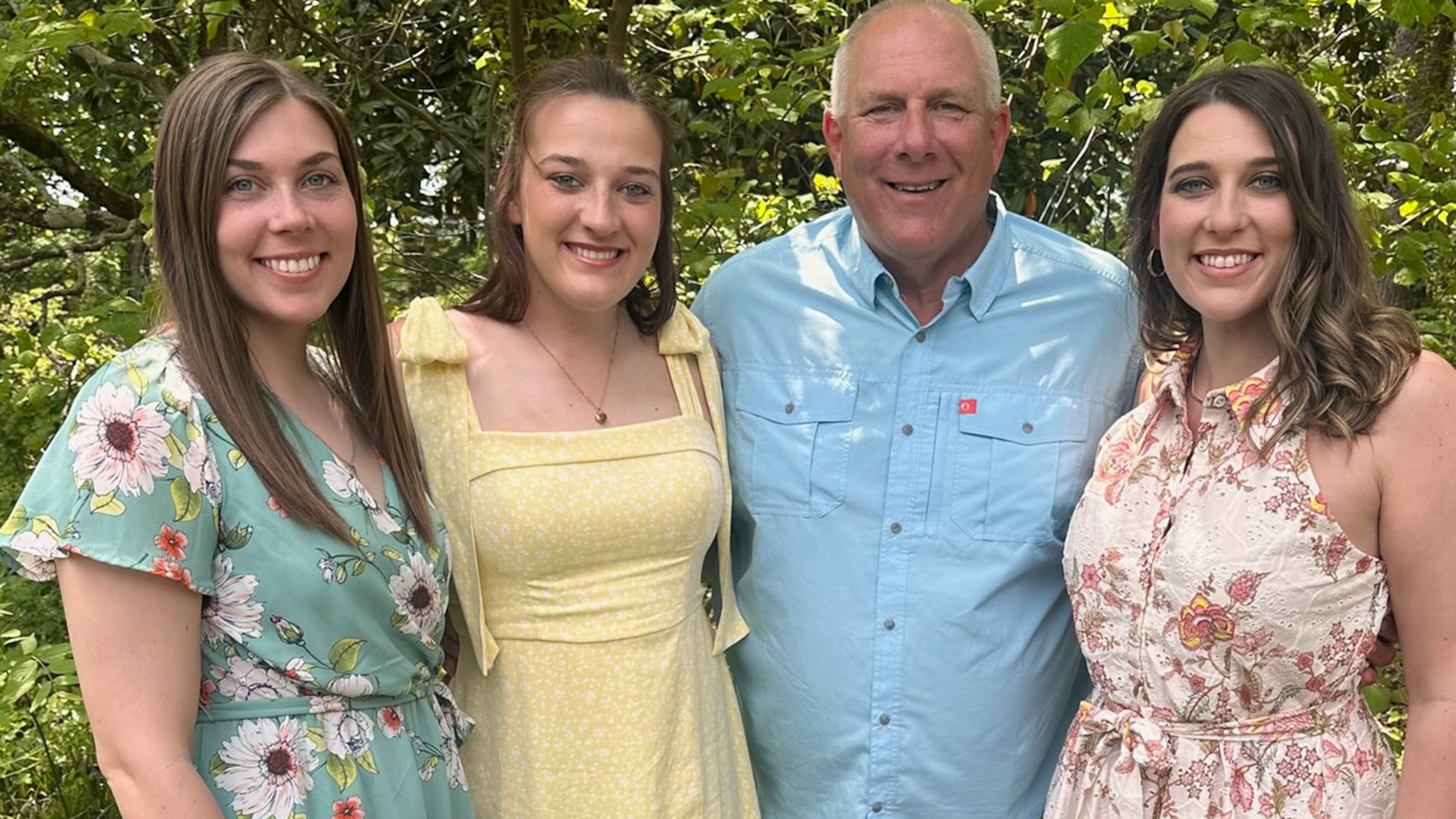 Gordon Lee multisport coach Kevin McElhaney and his daughters (from left) Katherine Grace, Charlsie and Tori won a total of six GHSA state titles together. Katherine Grace won three in softball and Tori separately won two with their father as assistant coach, while Charlsie's golf team won a state title in May with her father as head coach. (Courtesy of the McElhaney family)