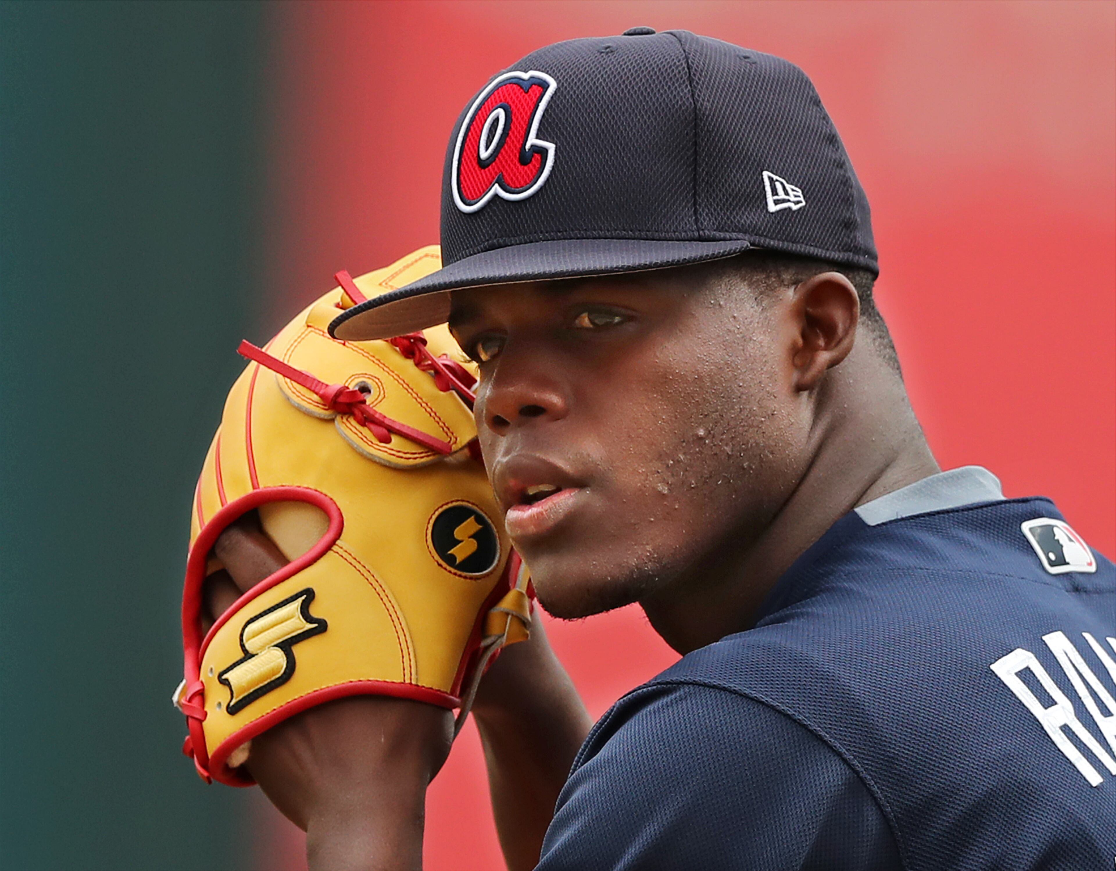 February 18, 2017, Lake Buena Vista, FL: Atlanta Braves pitcher Jose Ramirez prepares to deliver a pitch during the first full squad workout at Champion Stadium on Saturday Feb. 18, 2017, at the ESPN Wide World of Sports in Lake Buena Vista. Curtis Compton/ccompton@ajc.com