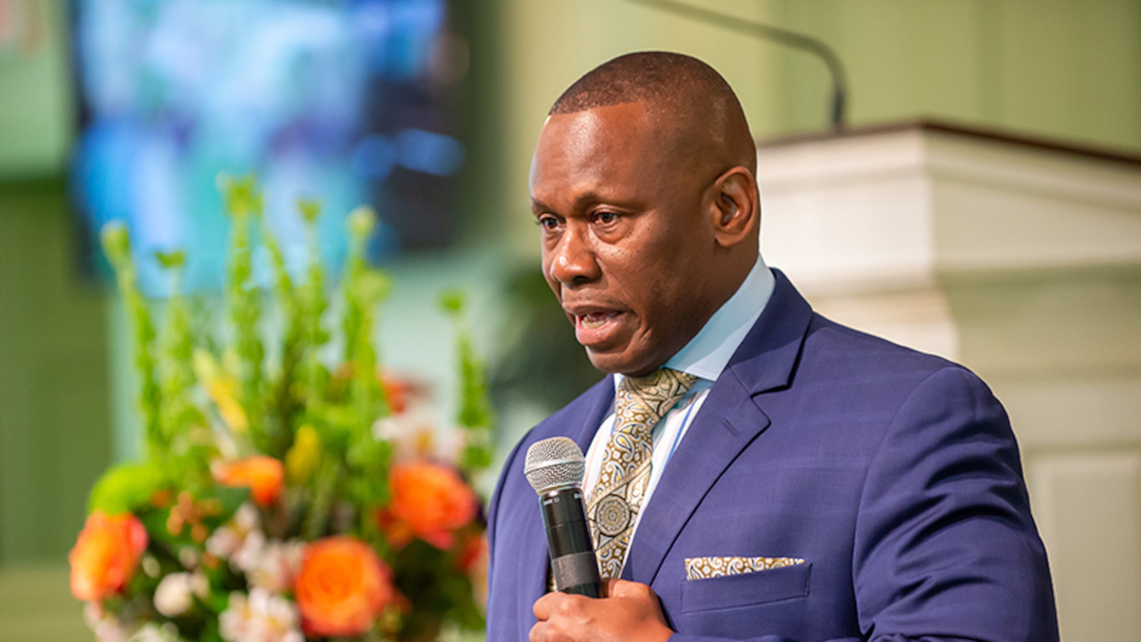 The Rev. Tony Lowden became the pastor of Maranatha Baptist Church in Plains in 2019, and he has formed a close relationship with former President Jimmy Carter in that time. “We are preparing ourselves for what’s coming,” Lowden said, referring to Carter's decision to begin home hospice care. “We should be celebrating the life of Jimmy Carter in ways he’s never been celebrated before. He’s given us so much.” PHOTO BY BITA HONARVAR/AJC