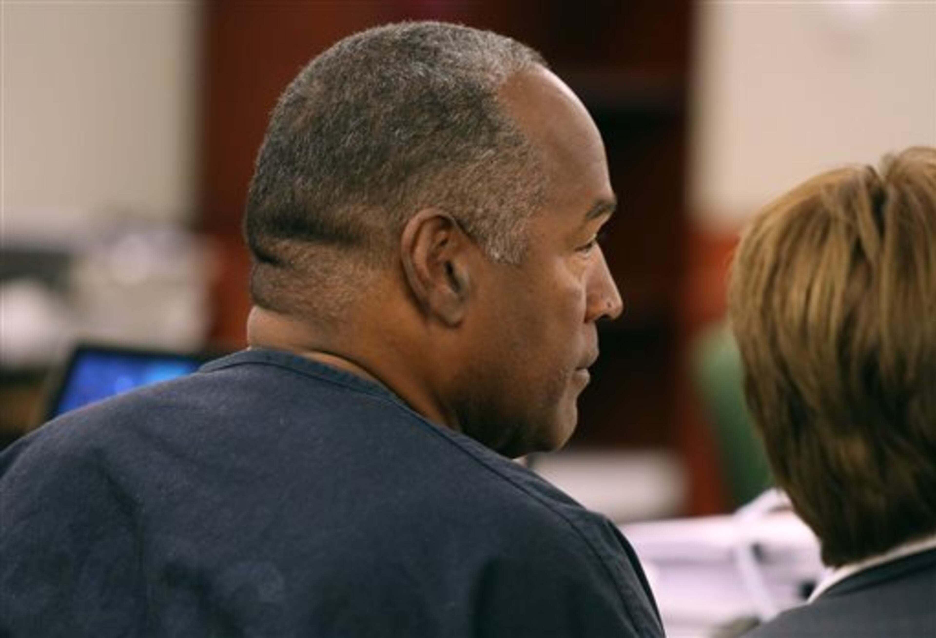 O.J. Simpson appears in court at Clark County Regional Justice Center at Clark County Regional Justice Center in Las Vegas, Monday, May 13, 2013. Simpson, who is currently serving a nine-to-33-year sentence in state prison as a result of his October 2008 conviction on armed robbery and kidnapping charges, is seeking a new trial, claiming that trial lawyer Yale Galanter had conflicted interests and shouldn't have handled Simpson's armed case. (AP Photo/Las Vegas Review-Journal, Jeff Scheid, Pool)