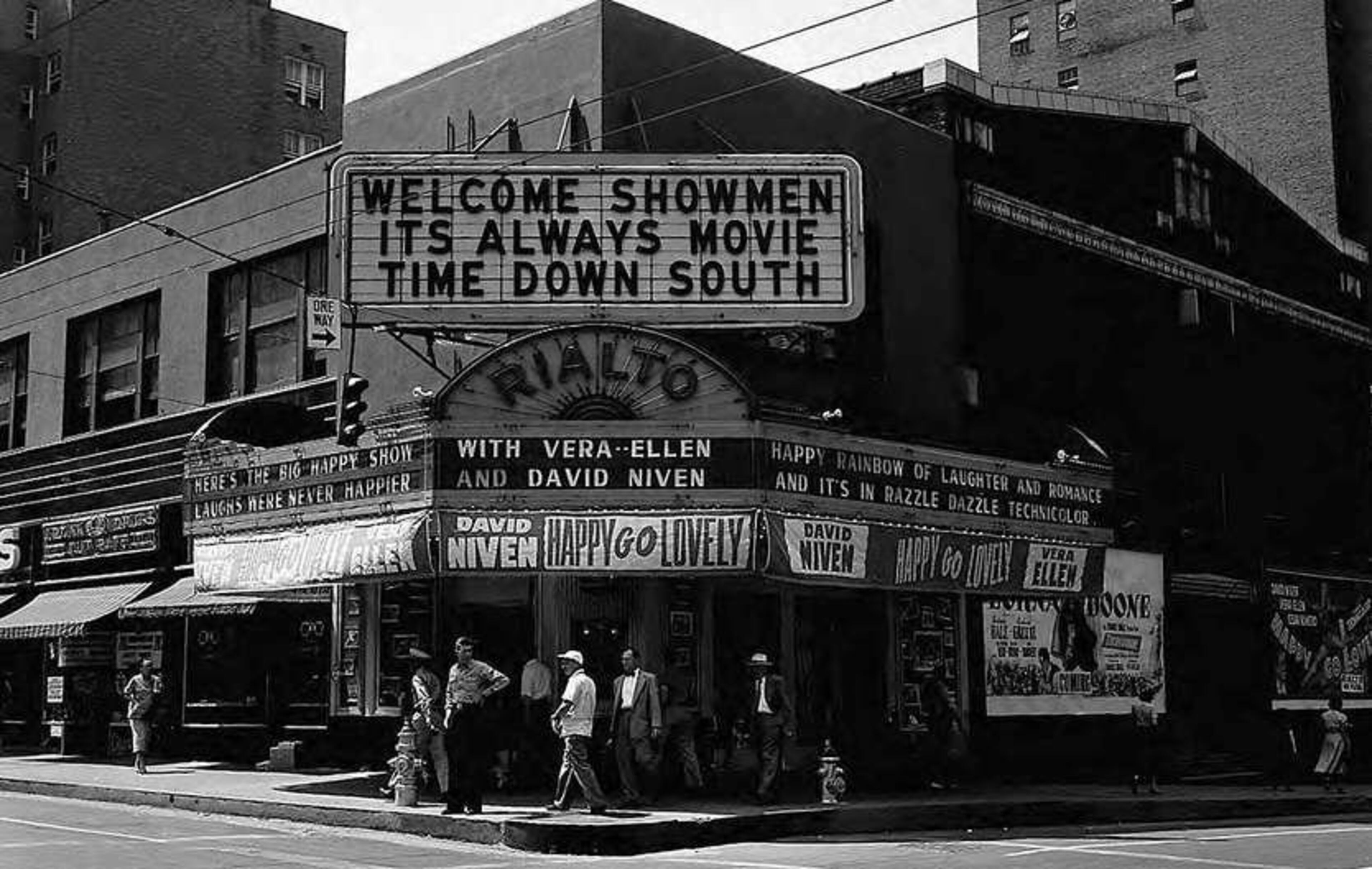 The theater opened as the Piedmont Theatre in 1916, and changed its name to the Rialto the same year. It’s seen here in 1951. The Rialto Center for the Arts is now part of Georgia State University. (Lane Brothers / LBCB082-037d GSU Special Collections)