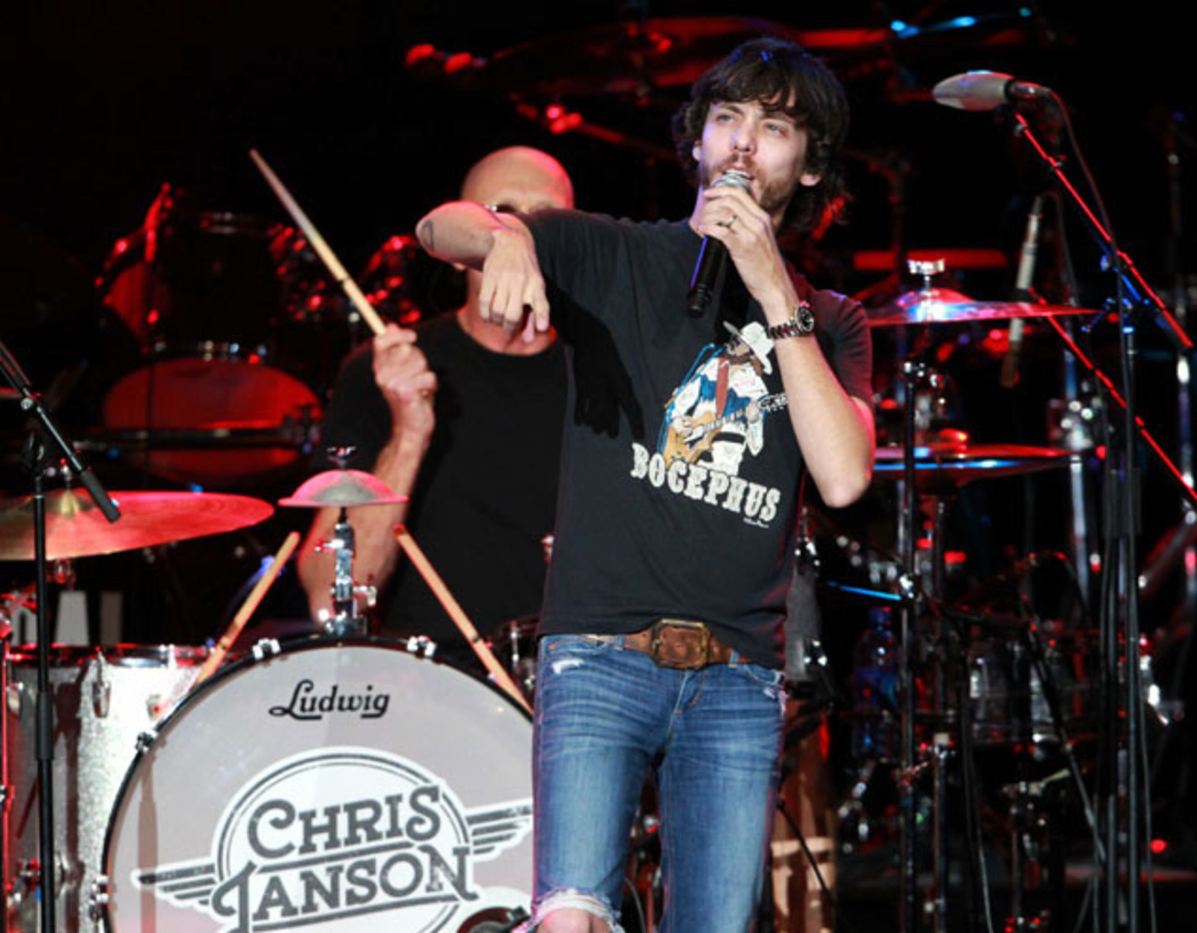 Chris Janson on stage. Tim McGraw and Rascal Flatts headlined the annual Kicks 101.5 Country Fair on Saturday, November 7, 2015, at Verizon Wireless Amphitheatre in Alpharetta, Georgia. Chris Janson and Chase Bryant opened the packed show. Robb D. Cohen /RobbsPhotos.com