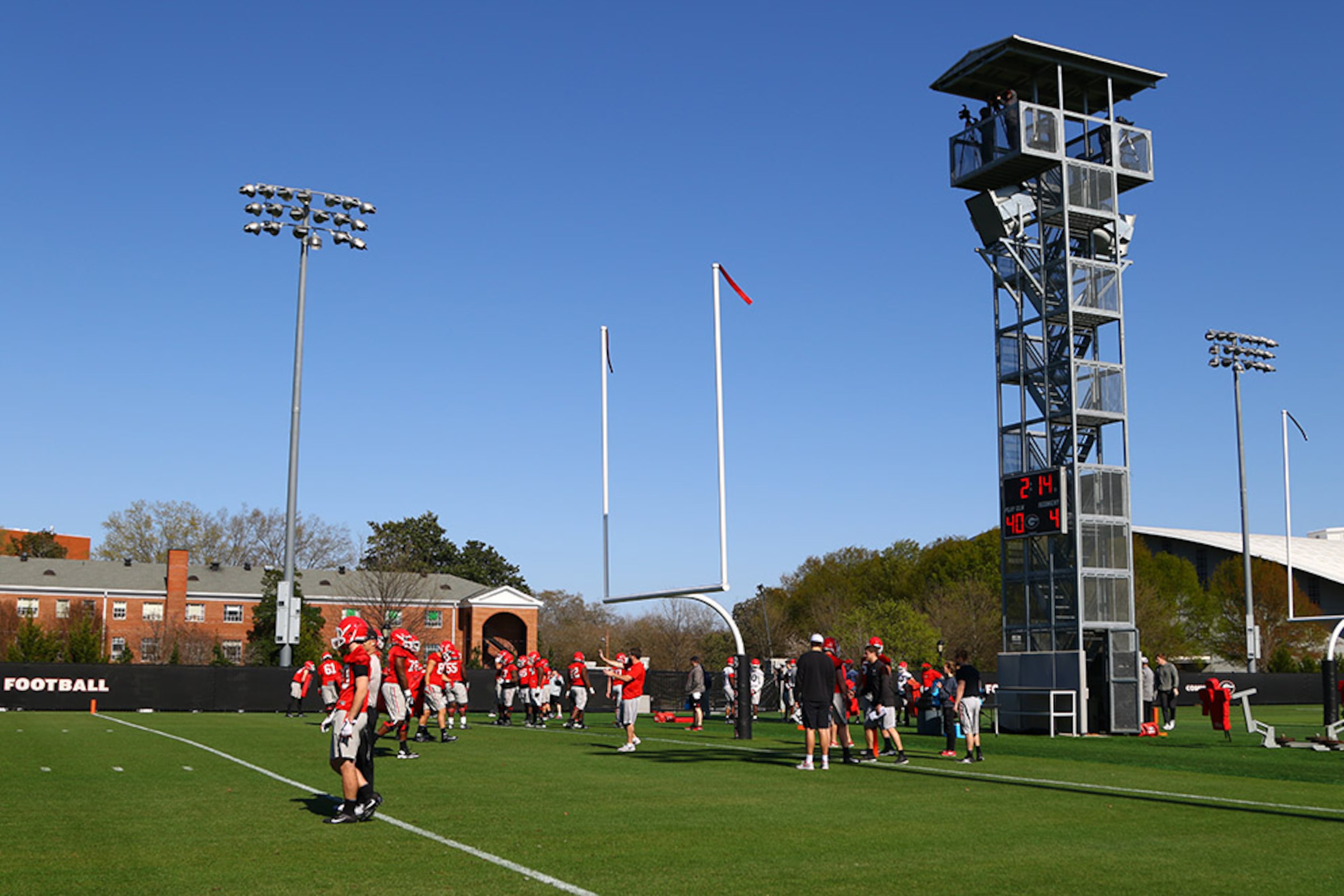 Georgia during the Bulldogs' spring practice session on the Woodruff Practice Fields in Athens, Ga., on Thursday, Mar. 22, 2018. (Photo by Steffenie Burns)
