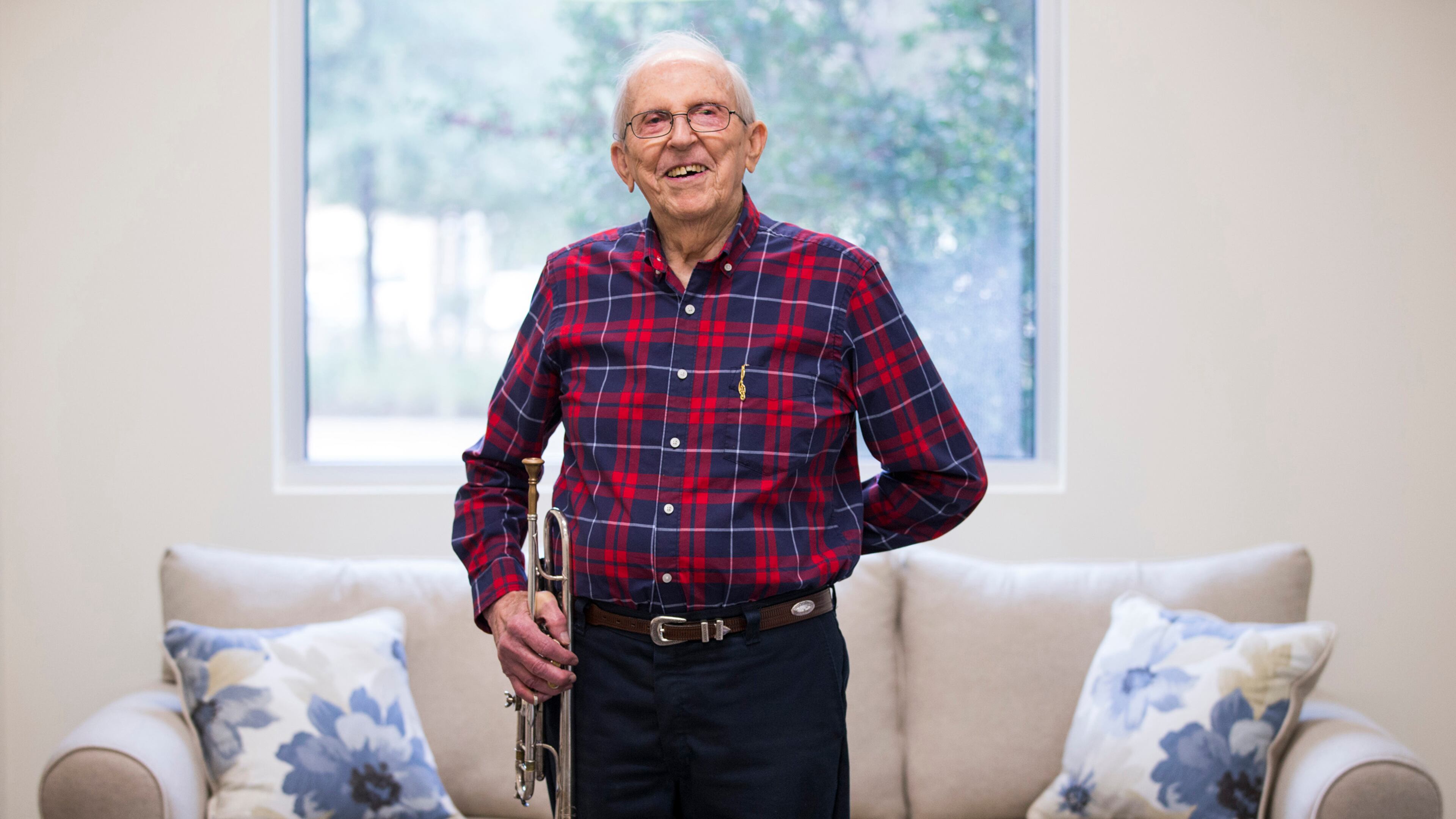 John Gould has lived through tough events — World War II, the death of his wife and now coronavirus. His advice: “Take it easy, pray for each other and look after your neighbors … especially those who are lonely or really fragile.” Ashley Landis/Dallas Morning News/TNS