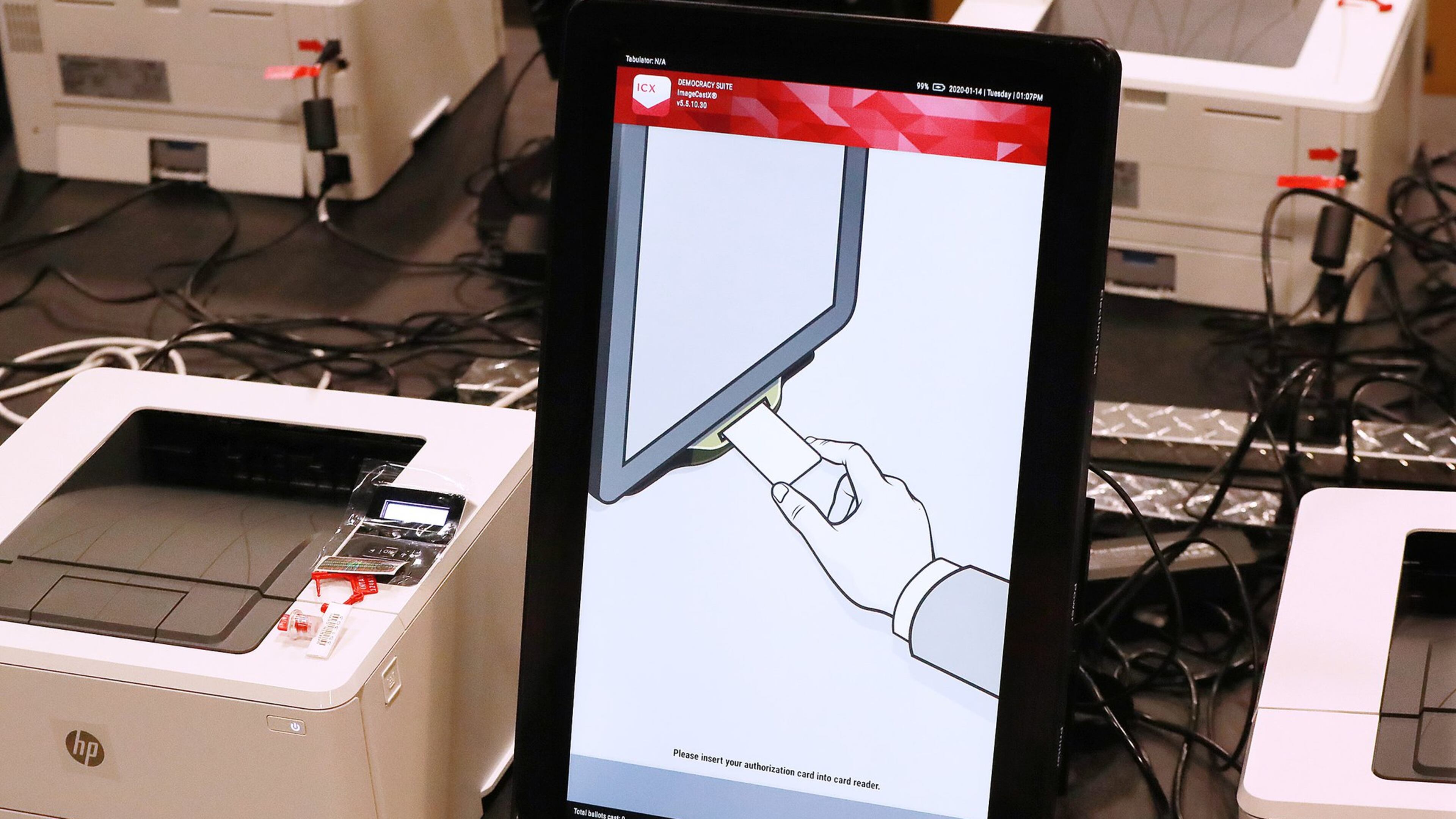 One of Georgia’s new voting machines is seen in a area warehouse on Tuesday, January 20, 2020, in Atlanta. Curtis Compton ccompton@ajc.com