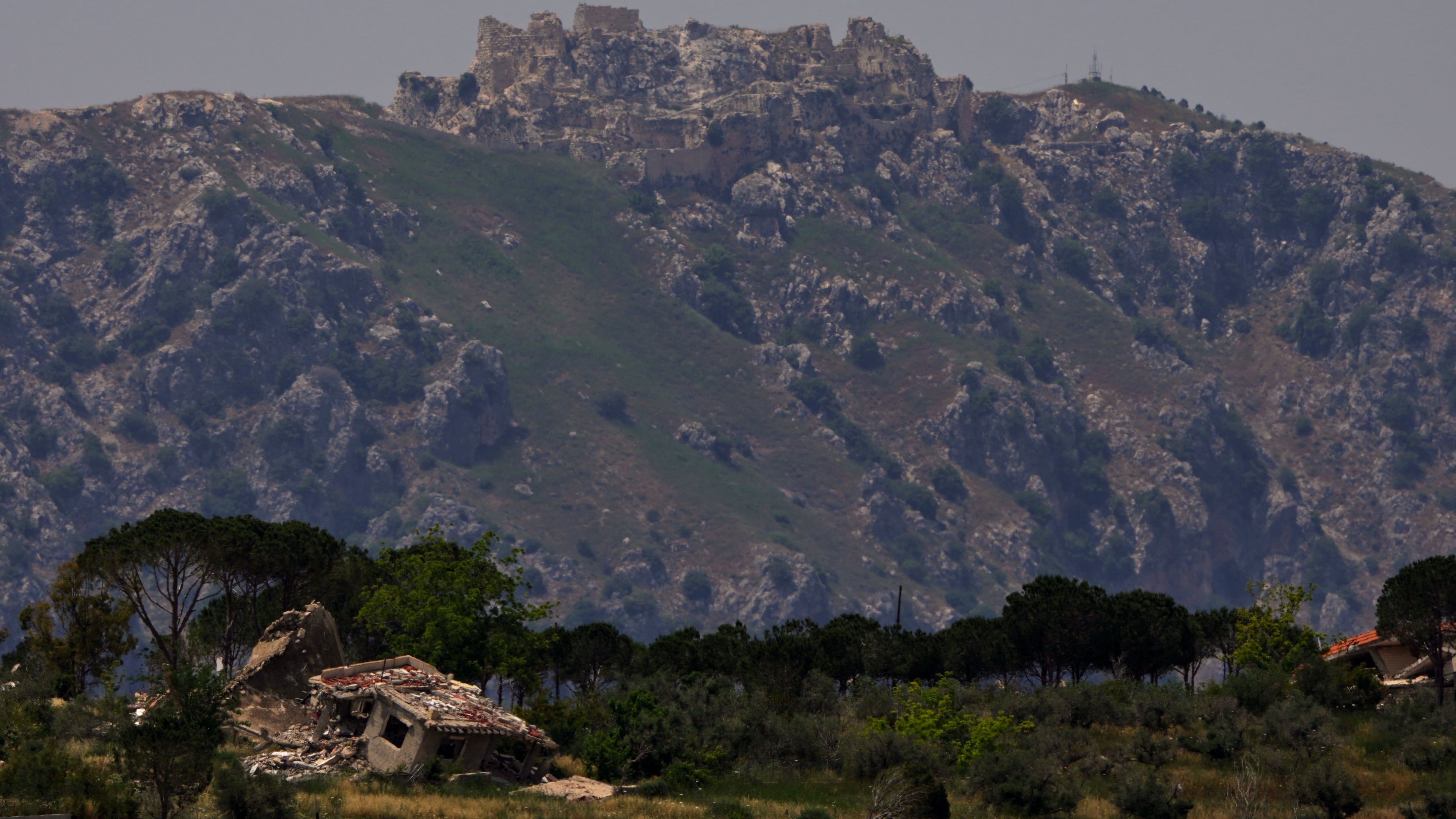 A view of he Beaufort Castle in southern Lebanon as seen from northern Israel, Sunday, May 31, 2026. (AP Photo/Ariel Schalit)