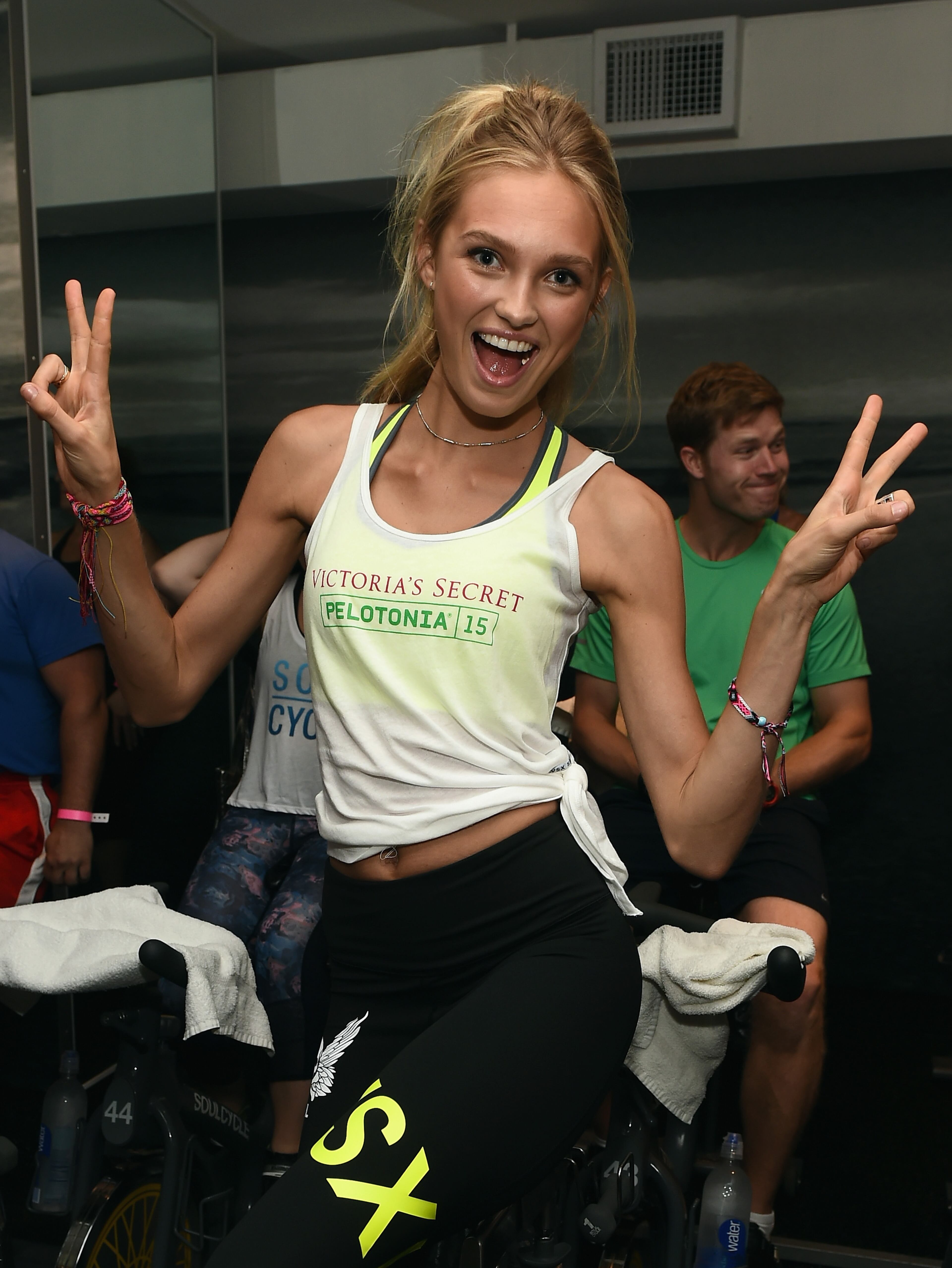 Victoria's Secret Angel Romee Strijd attends the Victoria's Secret Angels' Charity Ride For Pelotonia at SoulCycle, West Village on July 8, 2015 in New York City. (Photo by Dimitrios Kambouris/Getty Images for Victoria's Secret)