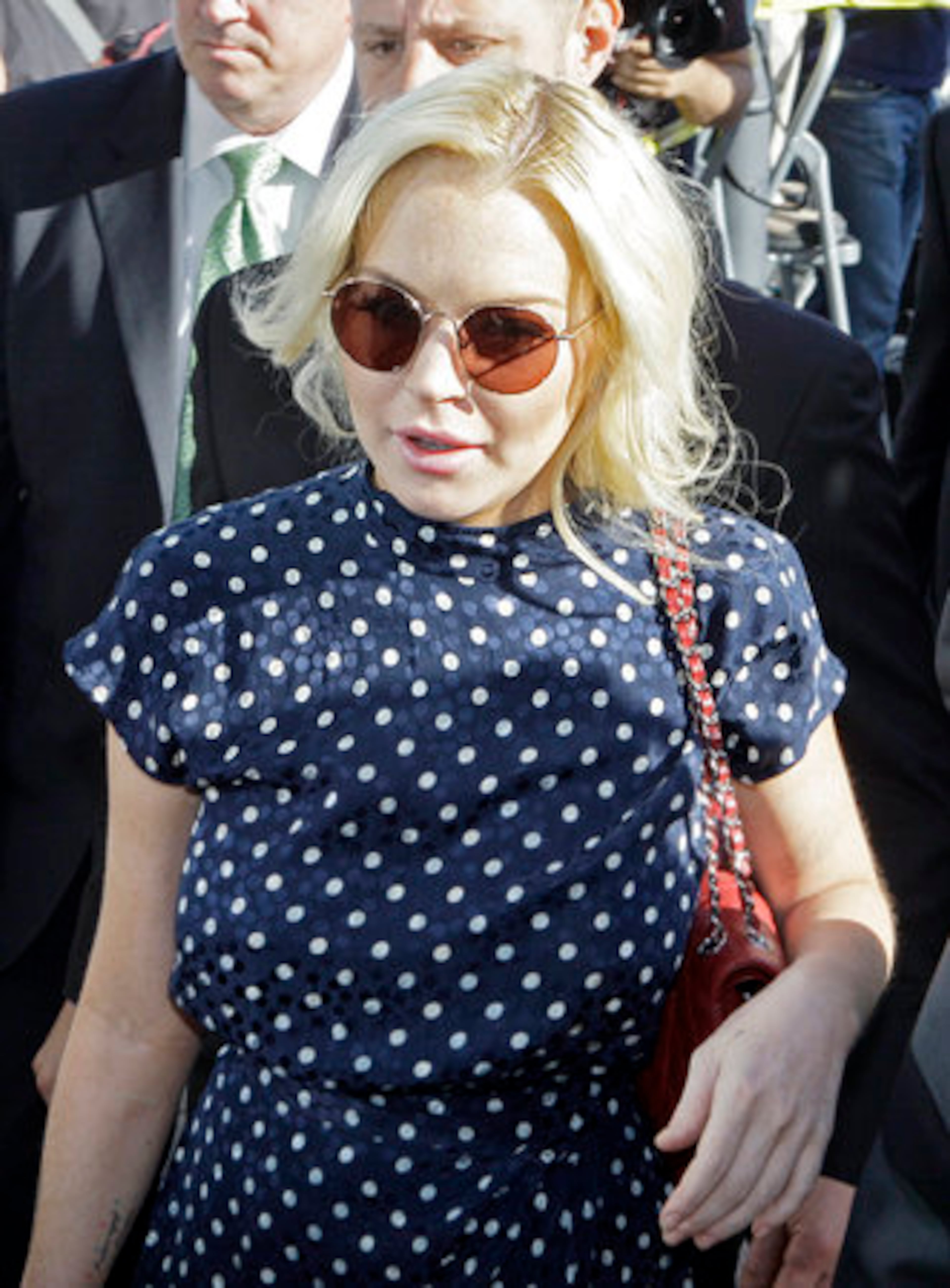 Lindsay Lohan arrives for a probation hearing at Los Angeles Superior Court Wednesday, Nov. 2, 2011.