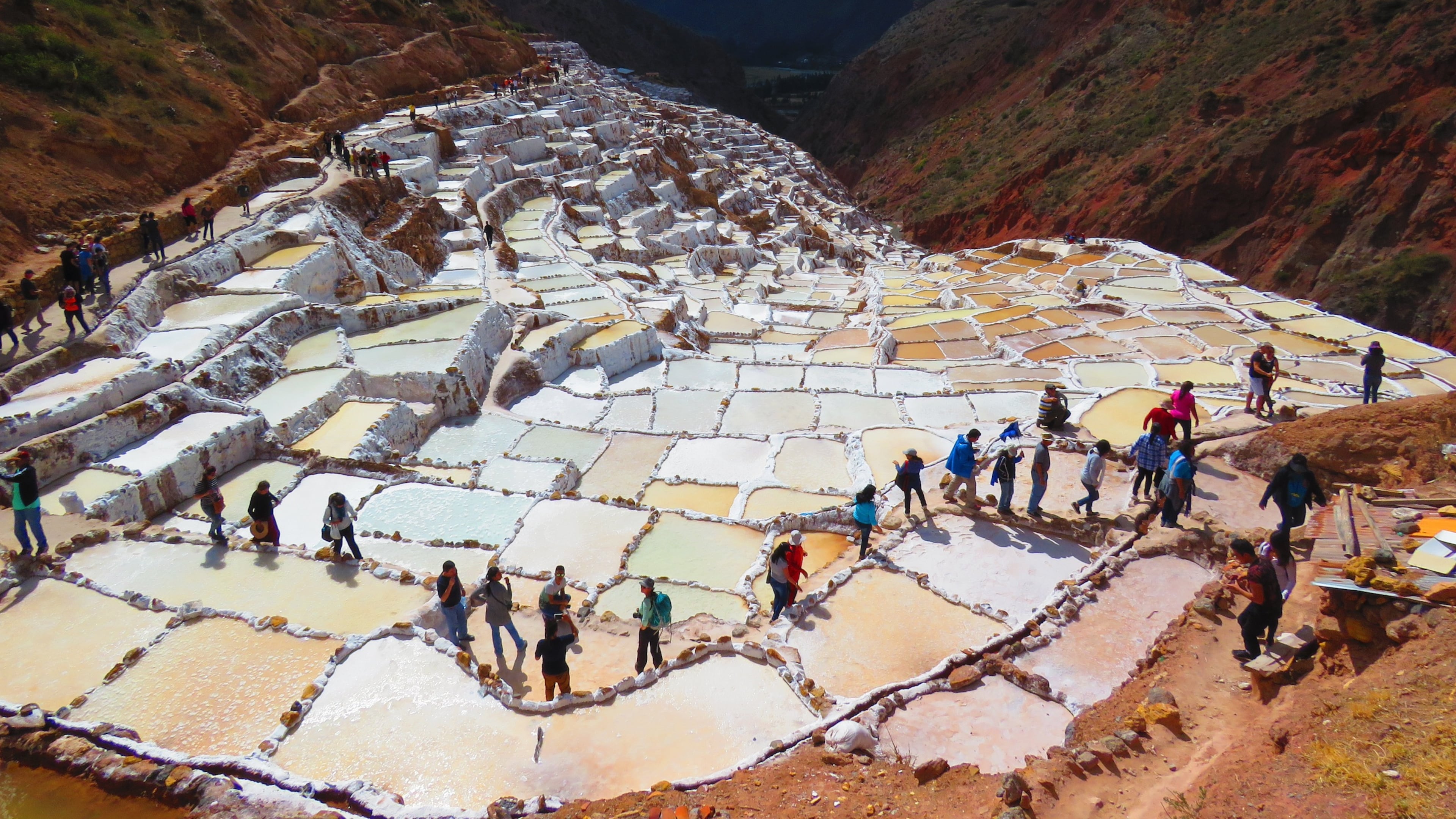 The Salt Pans in Maras, Peru, include more than 3,000 terraced pools fed by an underground spring where salt is harvested using pre-Incan methods. (Courtesy of Museum of Design Atlanta)