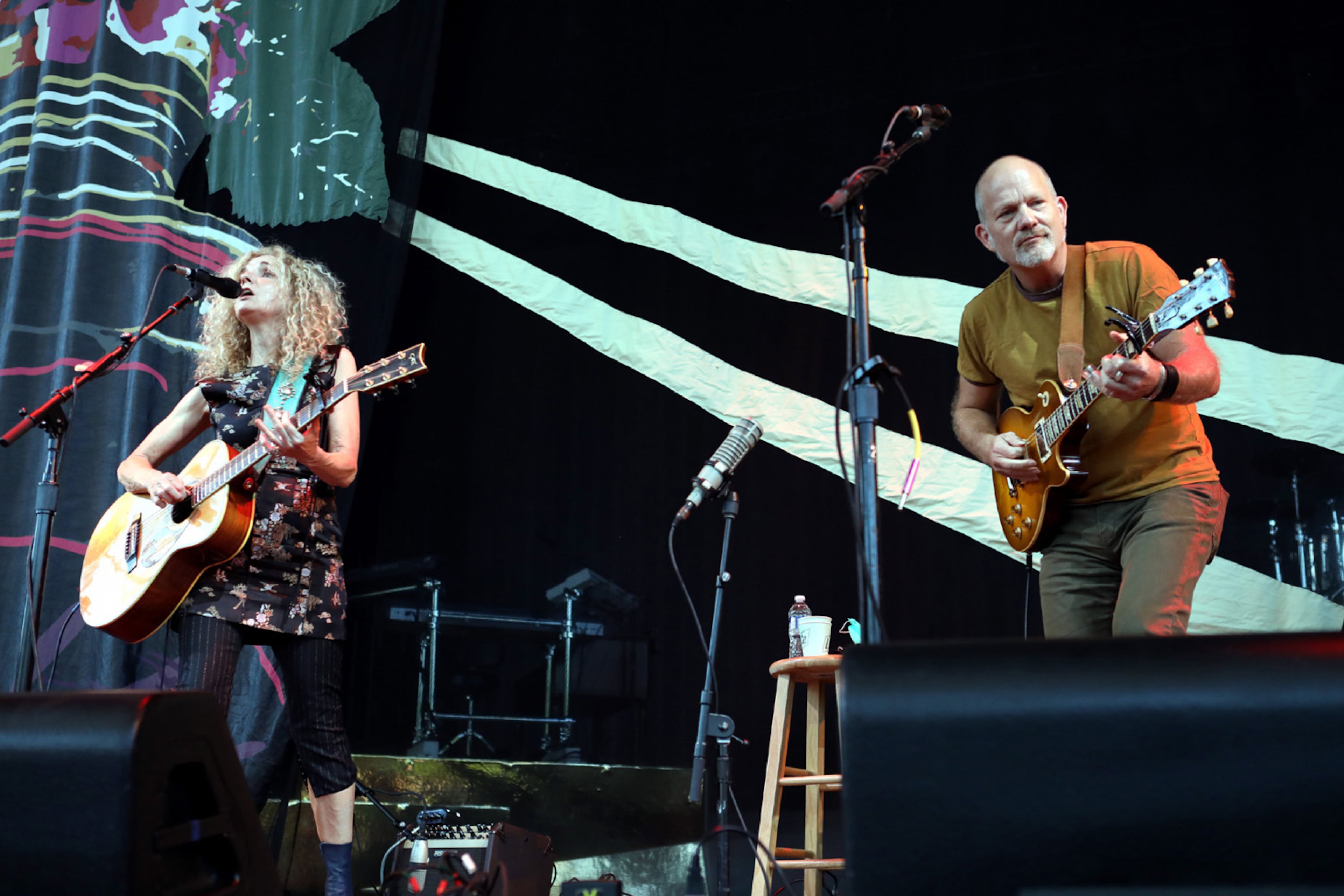 Patty Griffin performs as the opening act Saturday night, July 16, 2022, for the sold-out tour stop of The Chicks (formerly Dixie Chicks) at Ameris Bank Amphitheatre in Alpharetta. (Photo: Robb Cohen for The Atlanta Journal-Constitution)