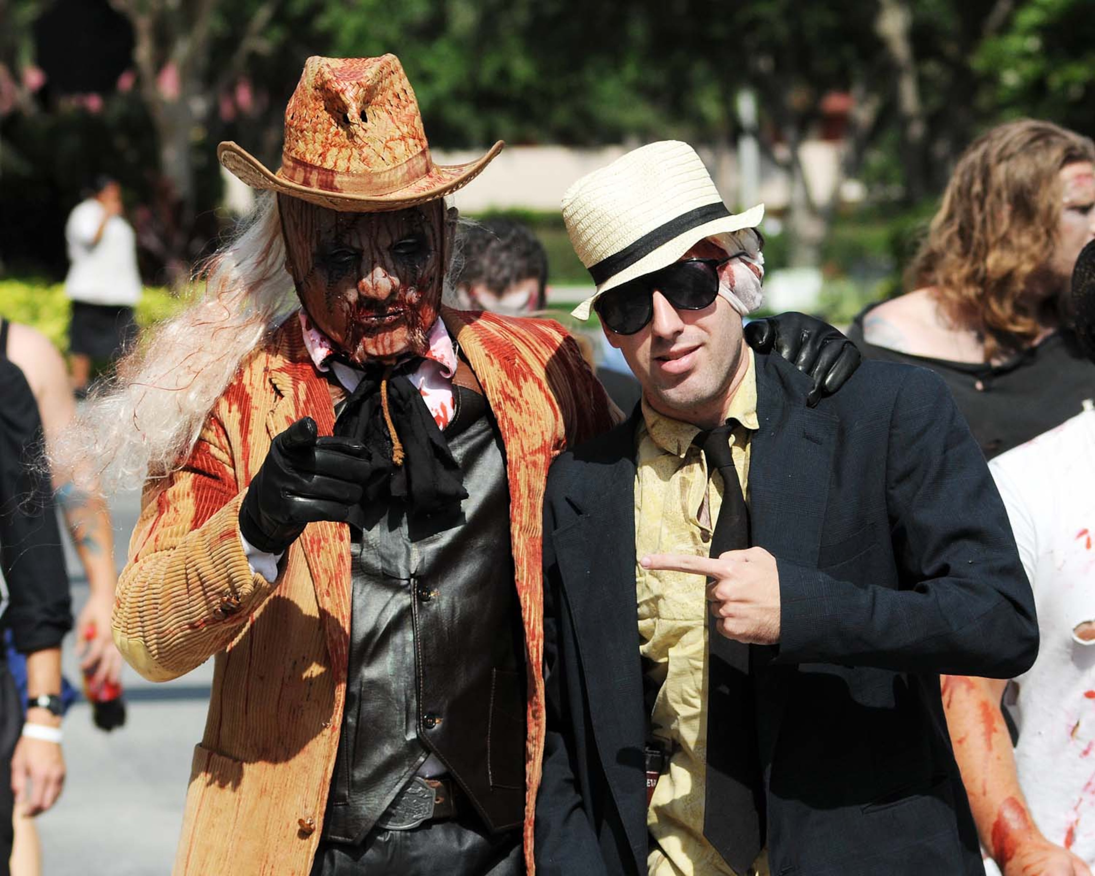 A pack of blood-thirsty zombies marched on the Rosen Centre Hotel in Orlando, Florida to kick off Spooky Empire's annual May-Hem horror convention.
