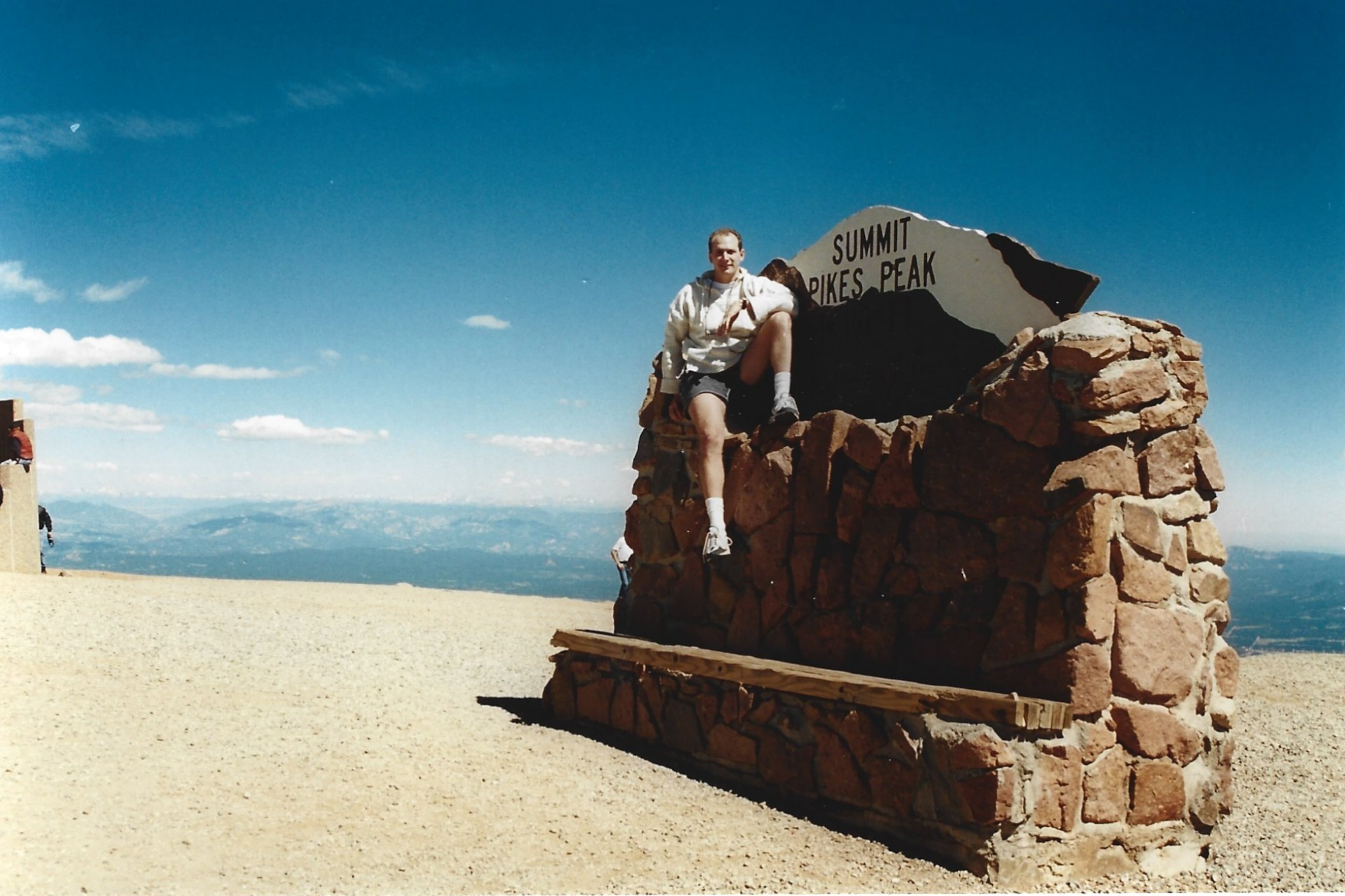 Steve sits atop the infamous Pikes Peak in Colorado. (Courtesy of Steve Leo)