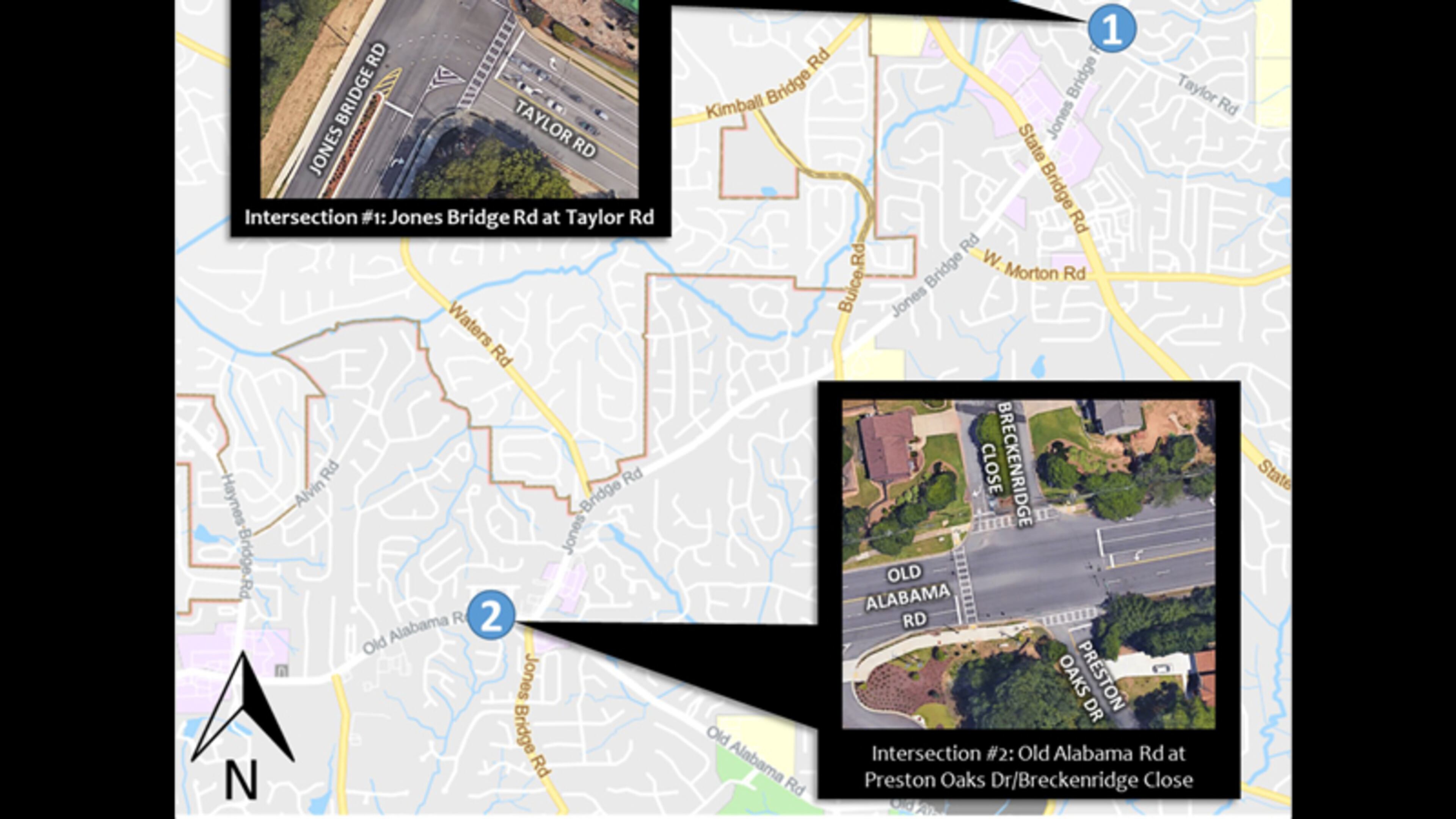 Johns Creek will spend $399,485 replacing traffic signals on Old Alabama and Jones Bridge roads. CITY OF JOHNS CREEK.