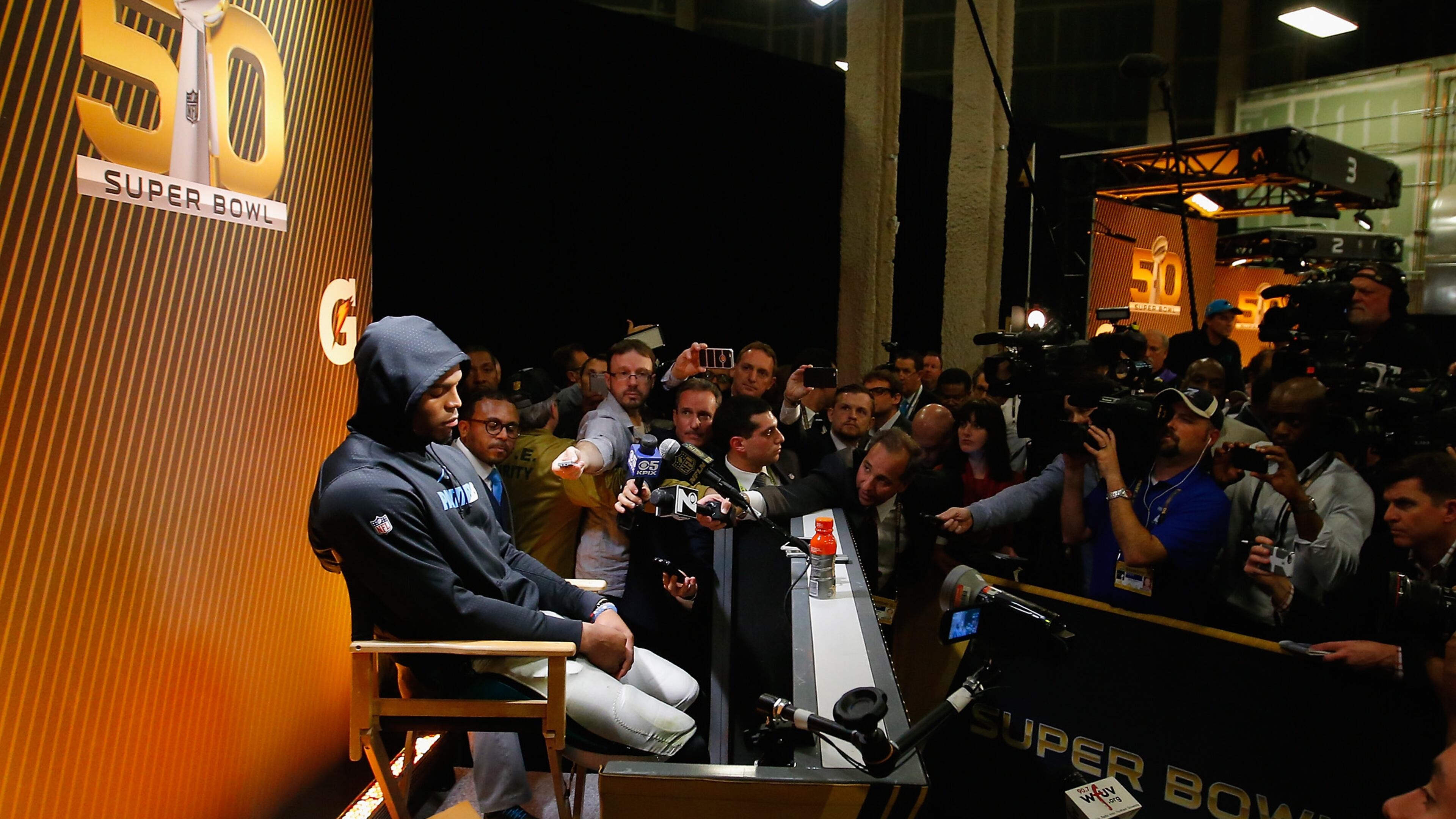 SANTA CLARA, CA - FEBRUARY 07: Cam Newton #1 of the Carolina Panthers reacts after the Denver Broncos defeated the Carolina Panthers with a score of 24 to 10 to win Super Bowl 50 at Levi's Stadium on February 7, 2016 in Santa Clara, California. (Photo by Kevin C. Cox/Getty Images)