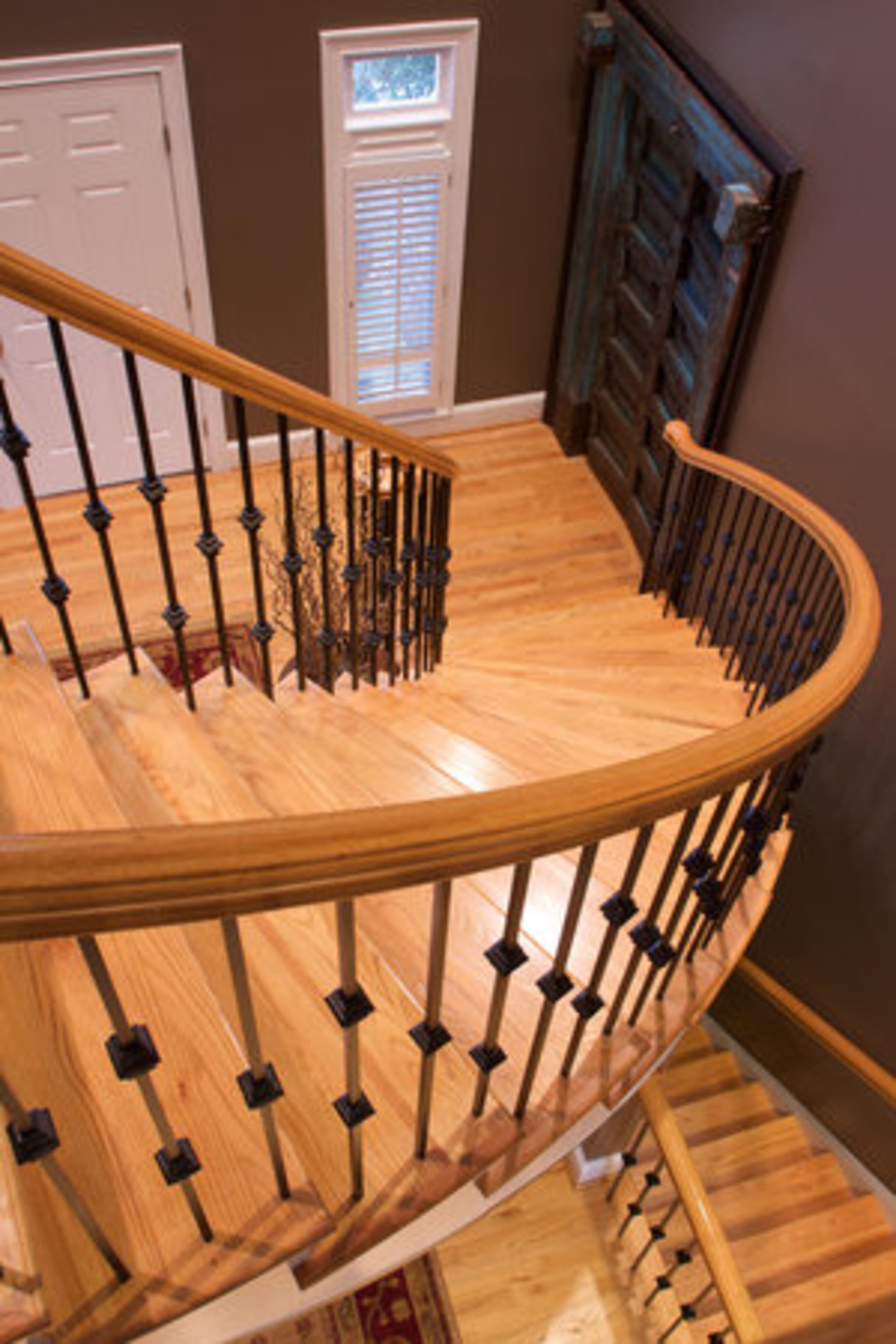 The staircase was built by Hammersmith Home Renovations and was installed before the Graiviers' moved into their Sandy Springs home 14 years ago. It was brought through the front door in one piece.