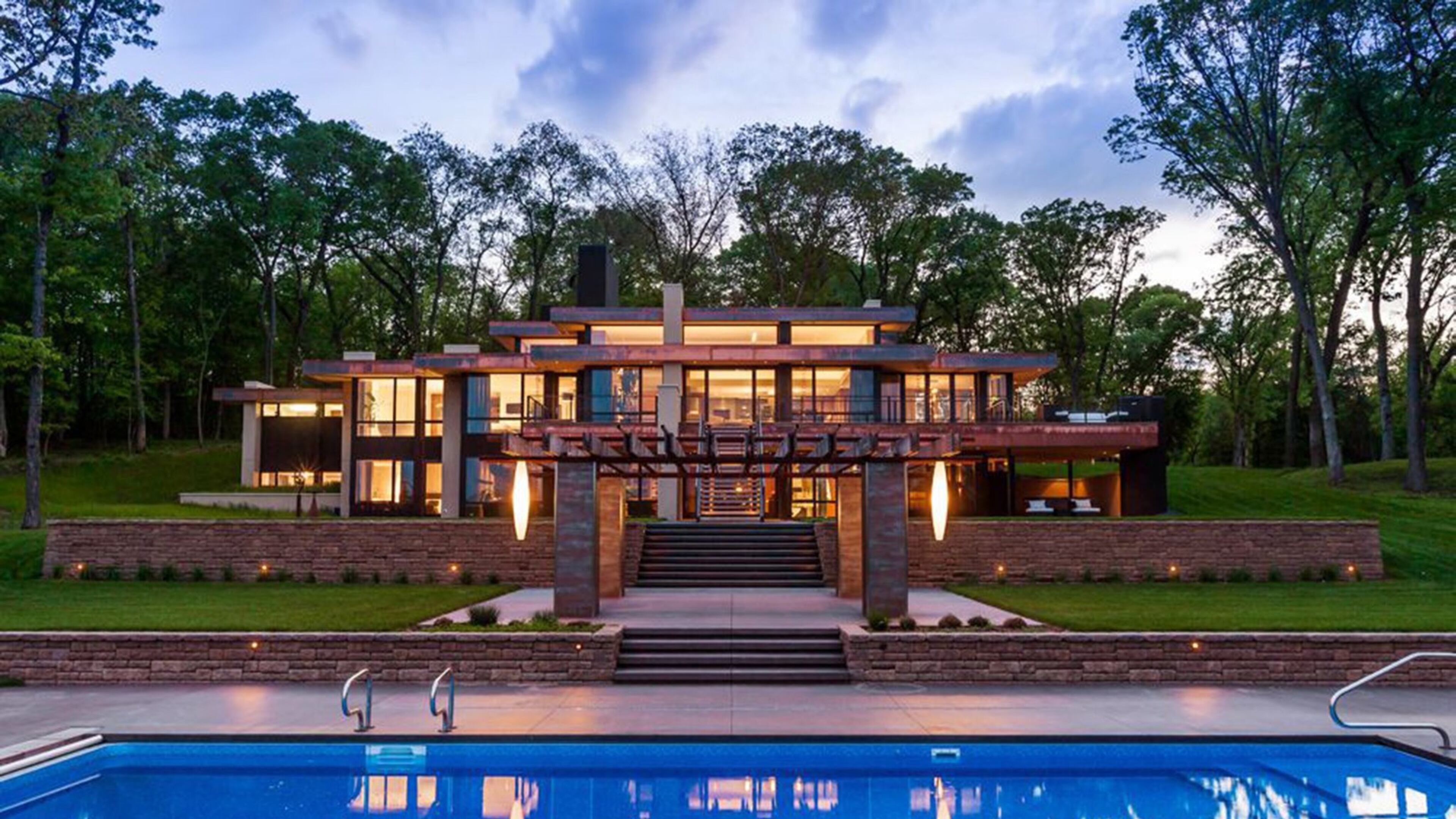 This Charles Stinson-designed home on the St. Croix is on the market for $4.75 million. (Paul Crosby)