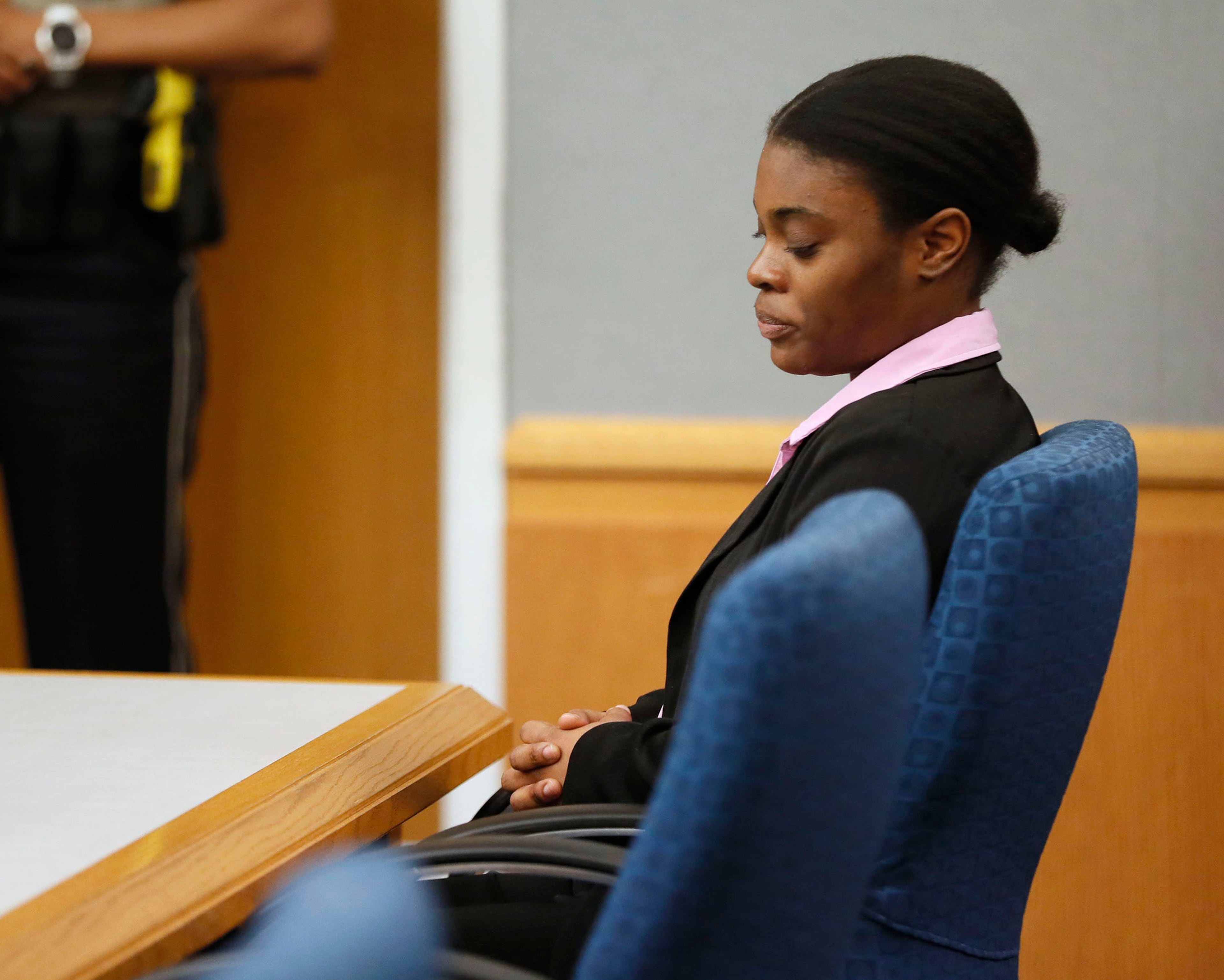 April 30, 2019 - Lawrenceville - Tiffany Moss showed little reaction to the sentencing verdict. The jury in the Tiffany Moss murder trial today sentenced her to death after they found Moss, who is representing herself, guilty of intentionally starving her 10-year-old stepdaughter Emani to death in the fall of 2013, in addition to other charges. The prosecution is asking for the death penalty. Bob Andres / bandres@ajc.com