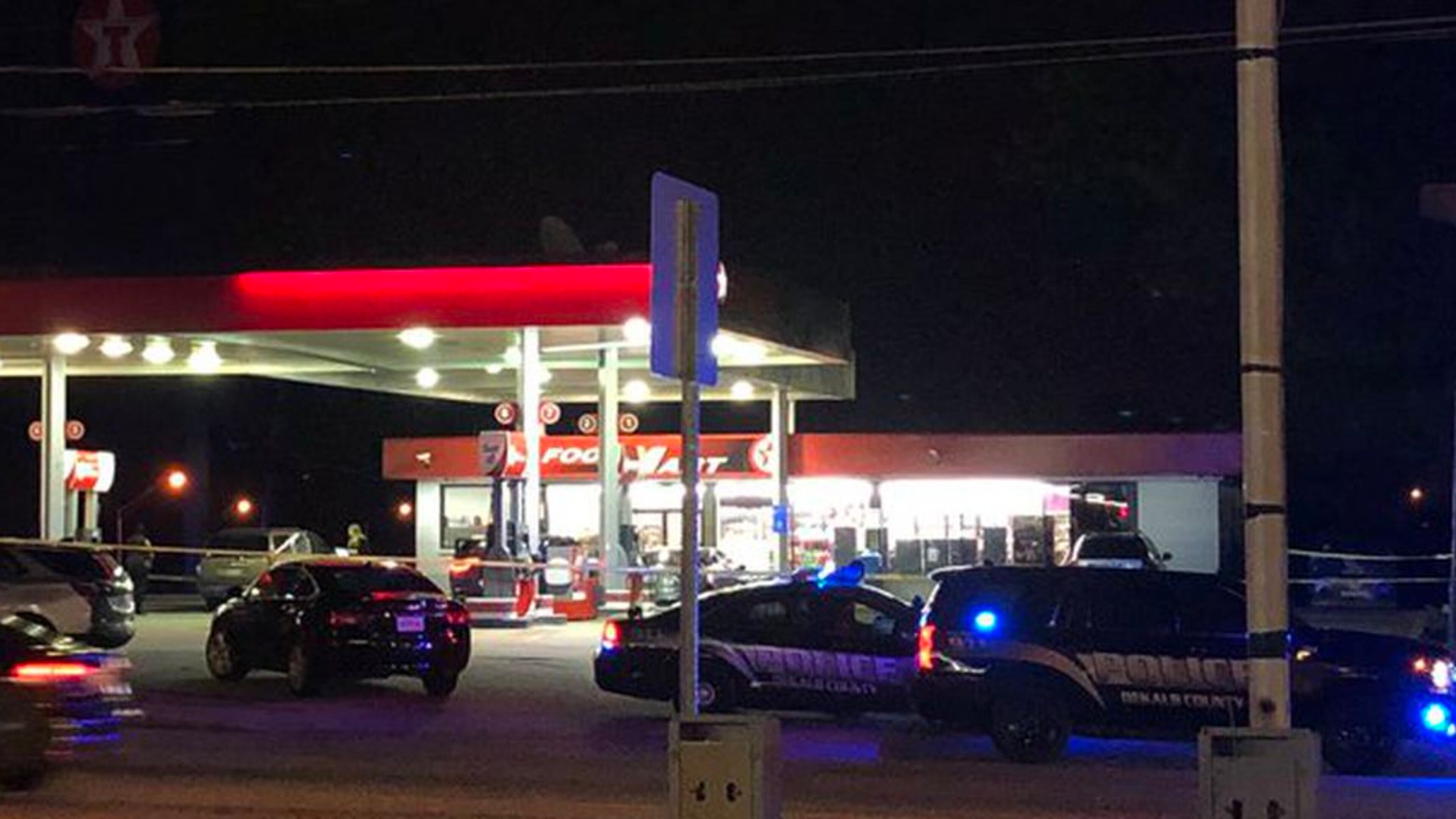 Investigators said two men were involved in a verbal dispute at the gas station, and one of them shot the other.