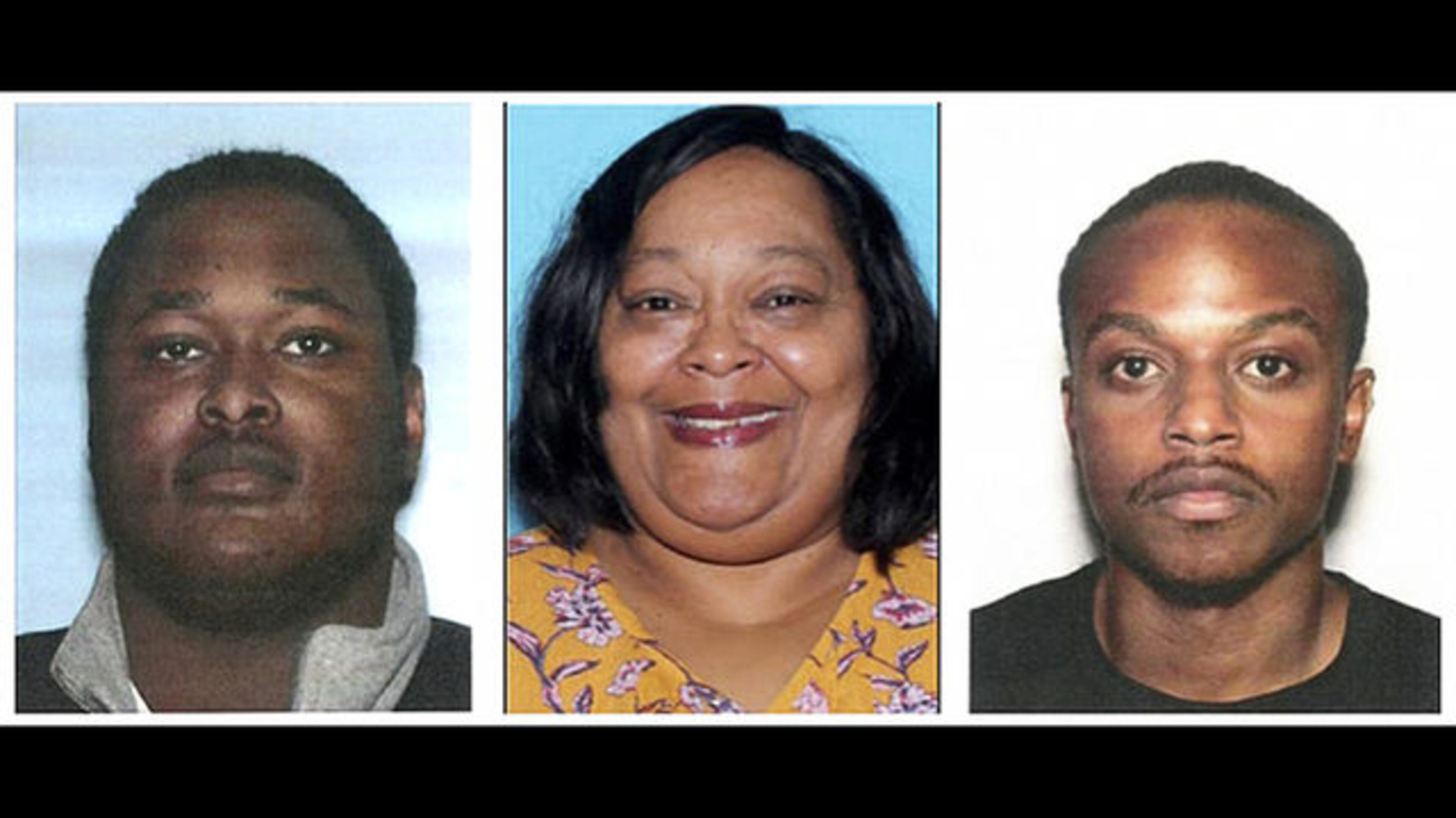 <p>
This undated image released by the Gwinnett County Police, shows from left, Lee Earnest Longmire, Yvonne Longmire and Maurice Ford in Georgia. Yvonne Longmire has been accused of trying to scam her disabled son, Lee Earnest Longmire, out of $200,000 in trust fund money but she won't tell police his location. She is accused of using 23-year-old Ford to pose as her 20-year-old son in court in attempt to gain control of his trust fund. She was arrested on Friday, March 1, 2019, on several charges, including identity theft. (Gwinnett County Police via AP)
</p>
