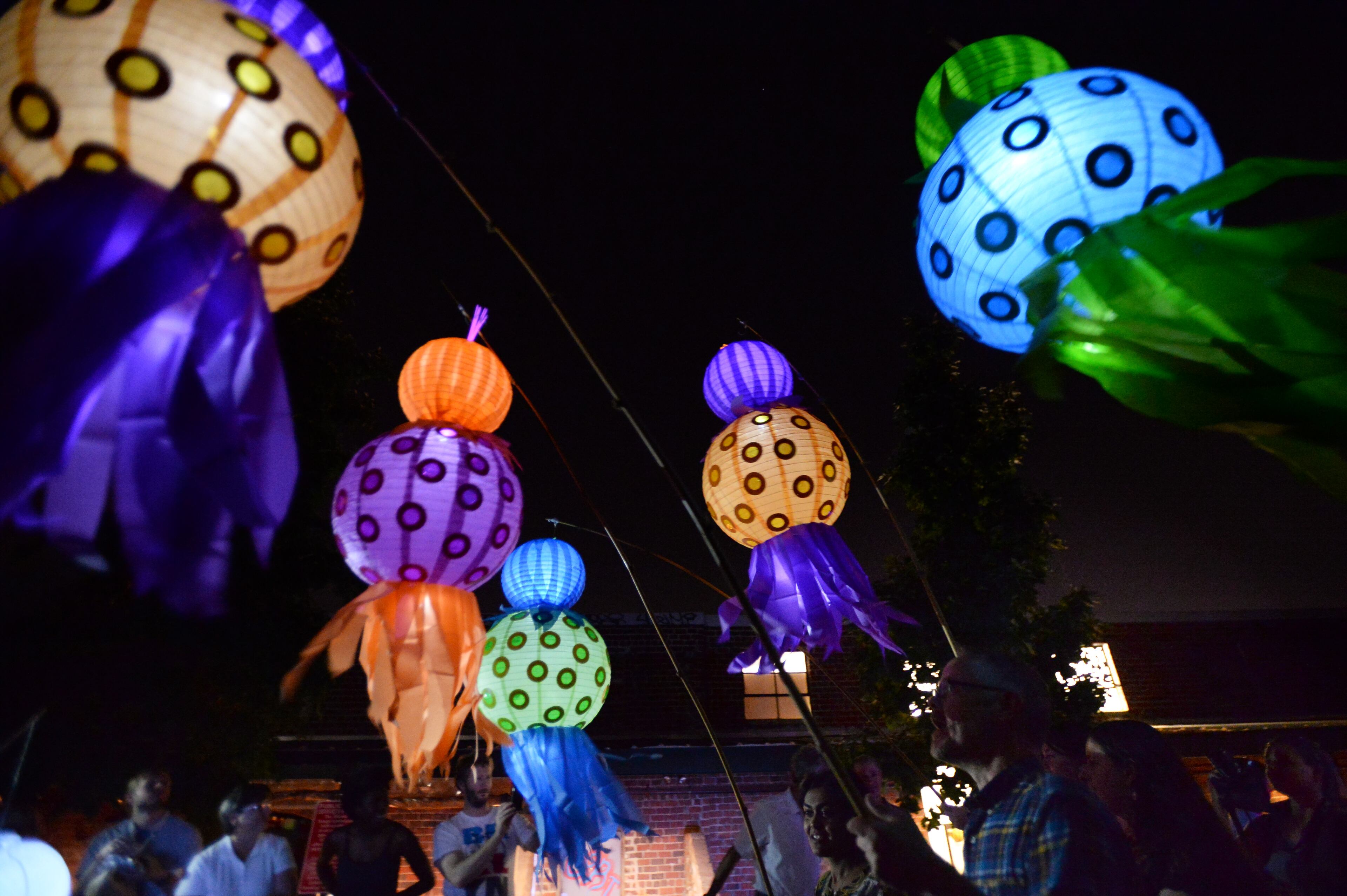 Hundreds of parade participants float on the Eastside Trail of the Atlanta BeltLine during the 2013 Atlanta BeltLine Lantern Parade on Sept. 7, 2013.