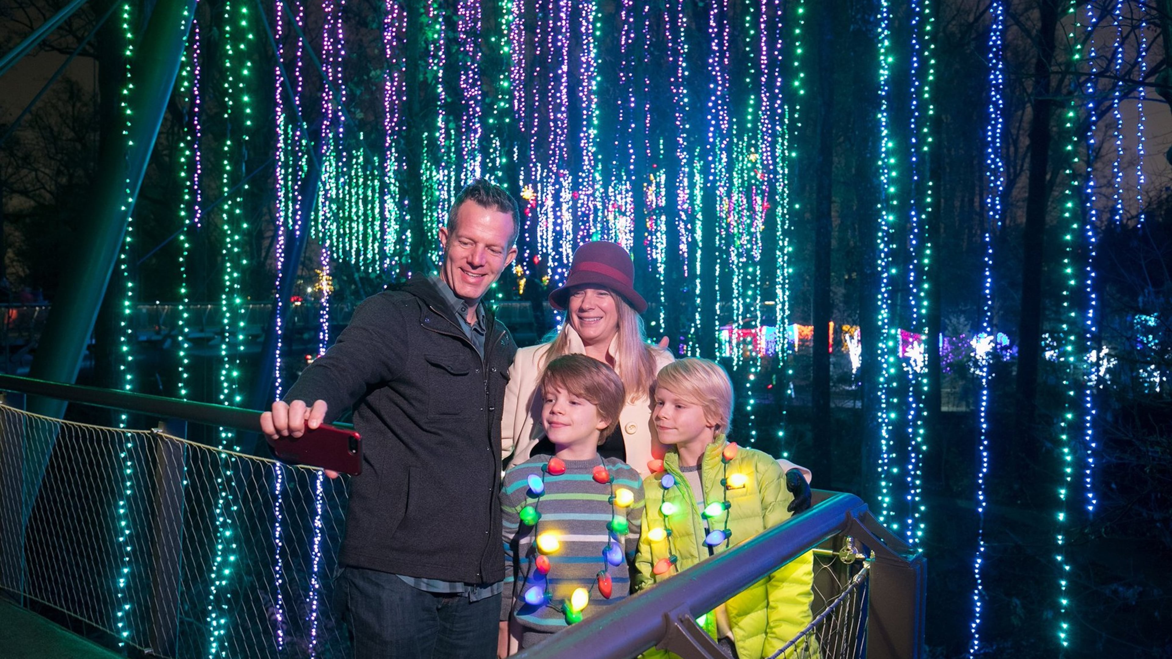 A family poses for a photo at the Atlanta Botanical Garden. Contributed by Atlanta Botanical Garden