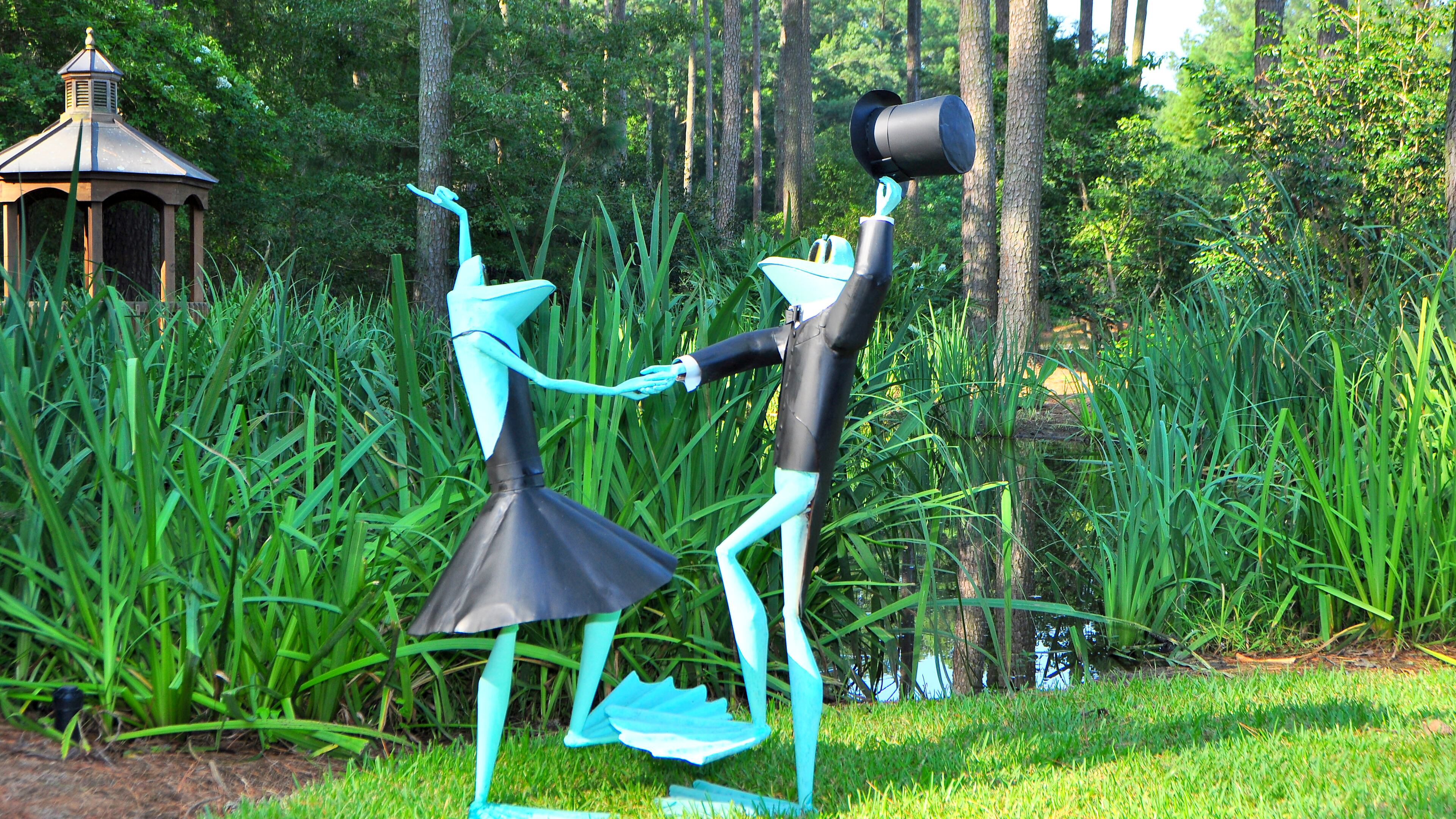 Whimsical frog sculptures are the highlight of Ribbit the Exhibit at the Atlanta Botanical Garden’s Gainesville location. Contributed: Atlanta Botanical Garden.