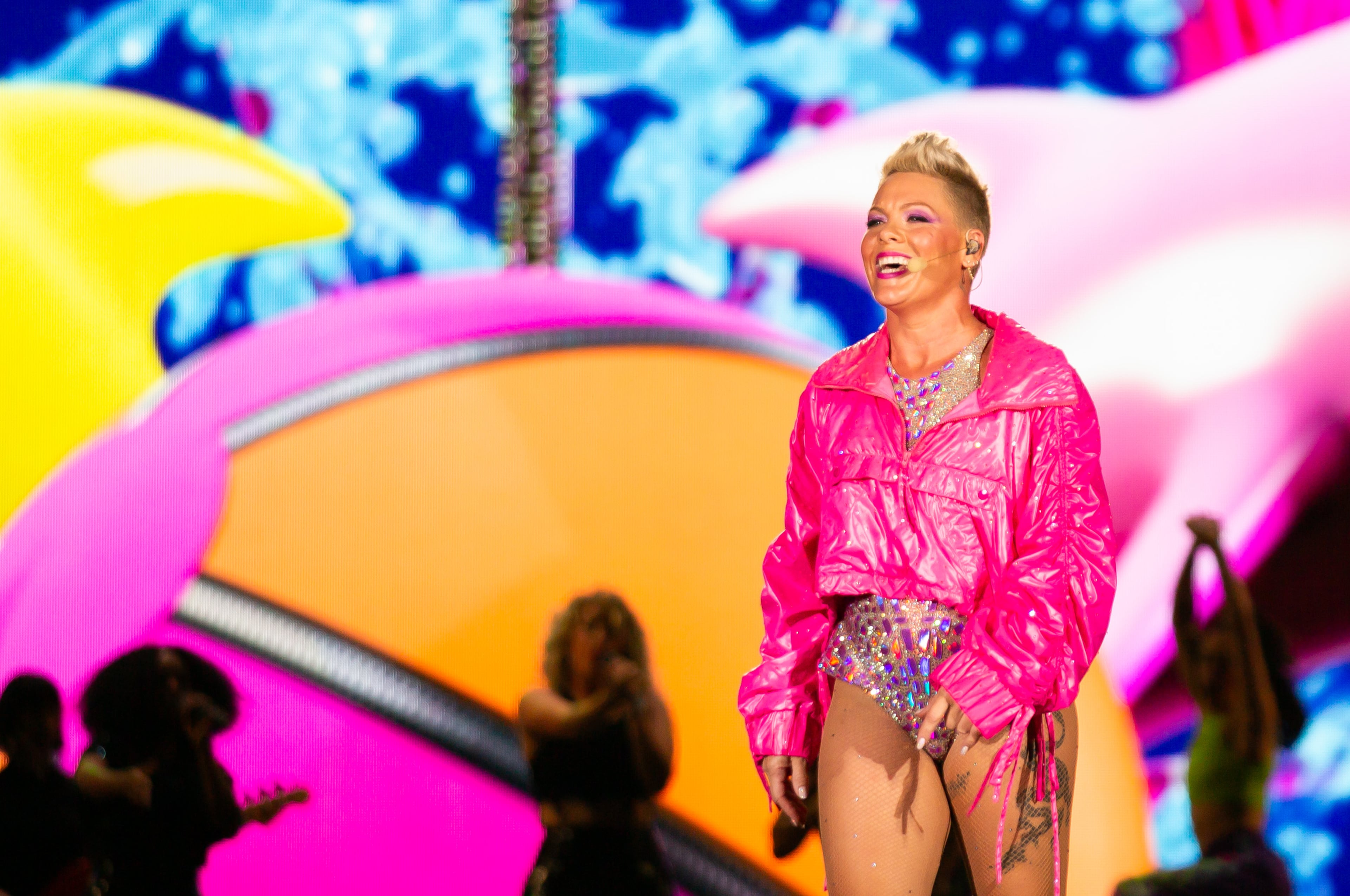 65005e0fbc5eef4376d48cac Atlanta, Ga: Pink closed out night 1 of Music Midtown with incredible aerial acrobatics, spellbinding singing, and choreographed dance that grabbed everyone's attenionPhoto taken Friday September 15, 2023 at Piedmont Park. 65005e0fbc5eef4376d48cac (RYAN FLEISHER FOR THE ATLANTA JOURNAL-CONSTITUTION)