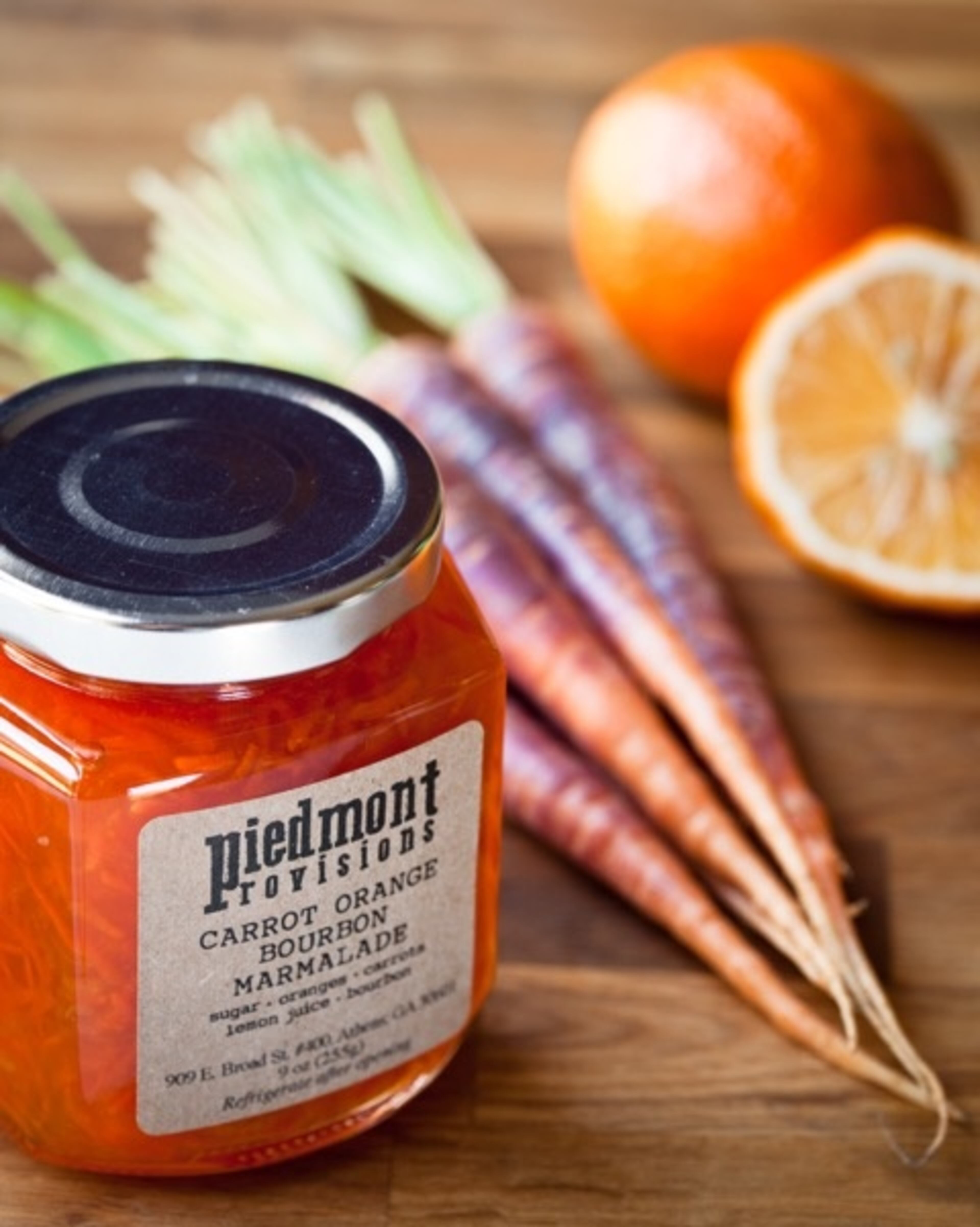 Carrot Orange Bourbon Marmalade is one of the many sweet options from Athens-based Piedmont Provisions. Photo credit: h.brownsphotography