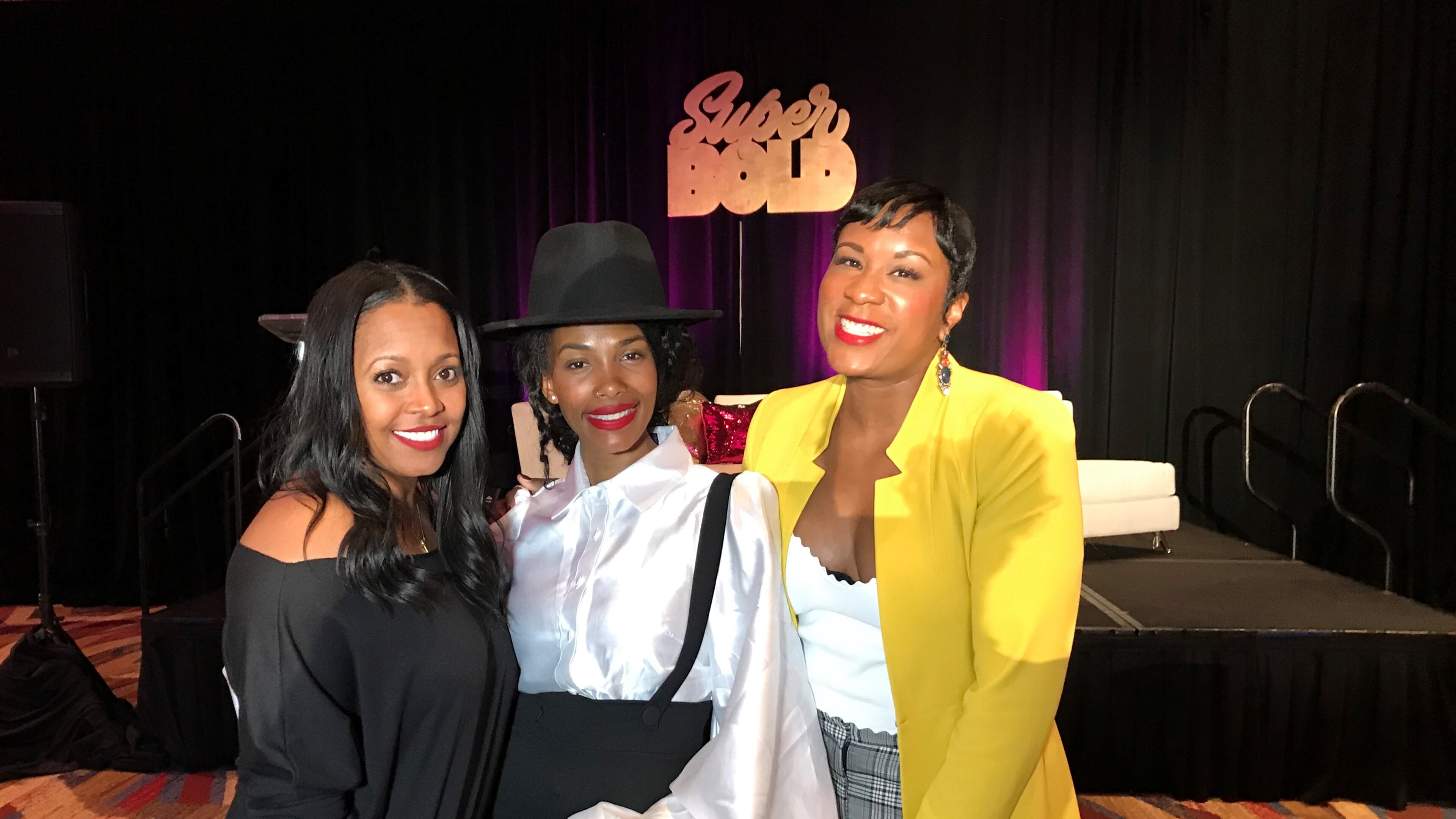 (L-R) Actress and philanthropist Keshia Knight Pulliam, The Lip Bar founder and CEO Melissa Butler and Jovian Zayne, founder of International Day of Purpose, were among the honorees at the third annual Super Bold Hall of Fame Empowerment Brunch. (TIA MITCHELL/TIA.MITCHELL@AJC.COM)