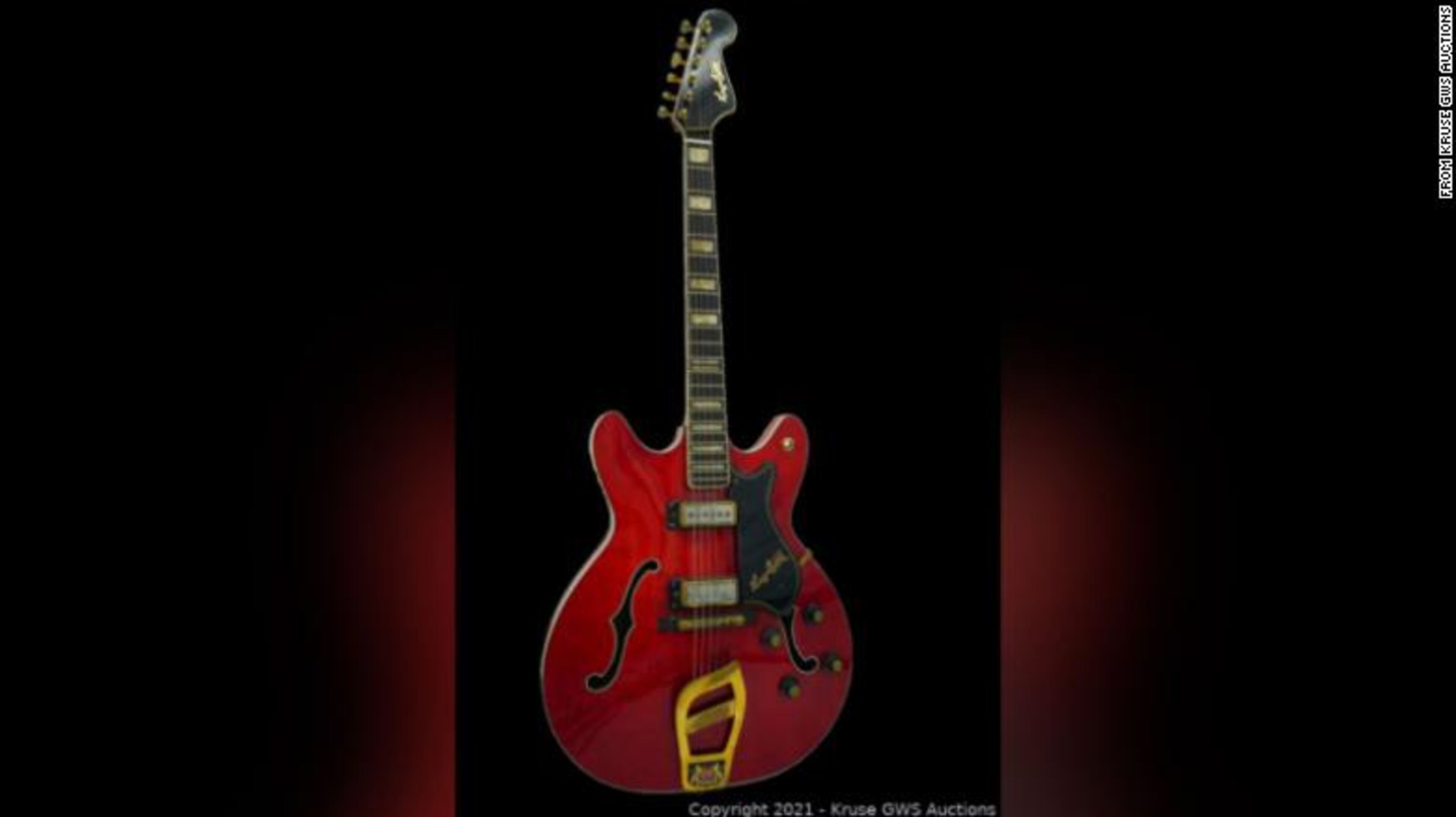 The bidding for the red Hagstrom Viking II guitar famously played by the rock ‘n’ roll legend during a televised “Comeback Special” 53 years ago will start at $250,000.