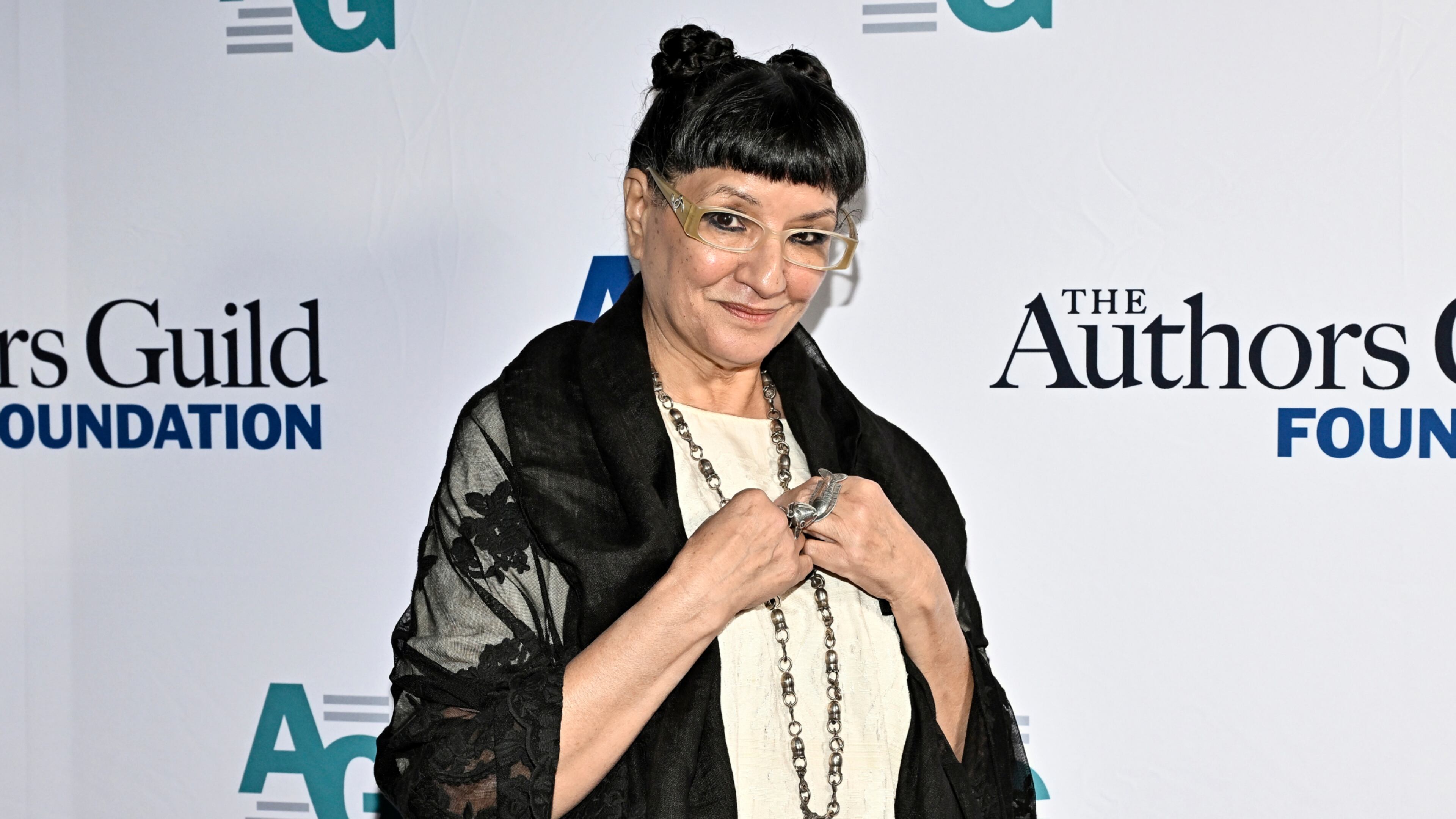 FILE - Honoree Sandra Cisneros appears at the Authors Guild Foundation Dinner in New York on April 7, 2025. (Photo by Evan Agostini/Invision/AP, File)