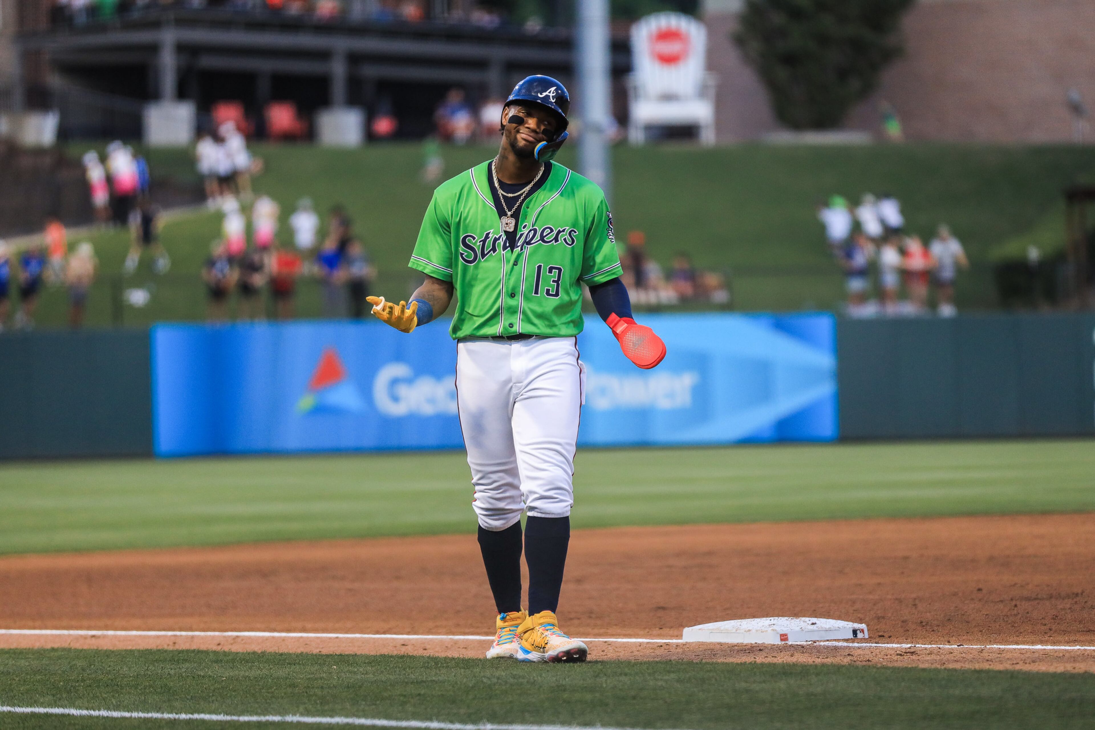 Ronald Acuna Jr. during the first game of his rehab assignment with Triple-A Gwinnett on Thursday.
