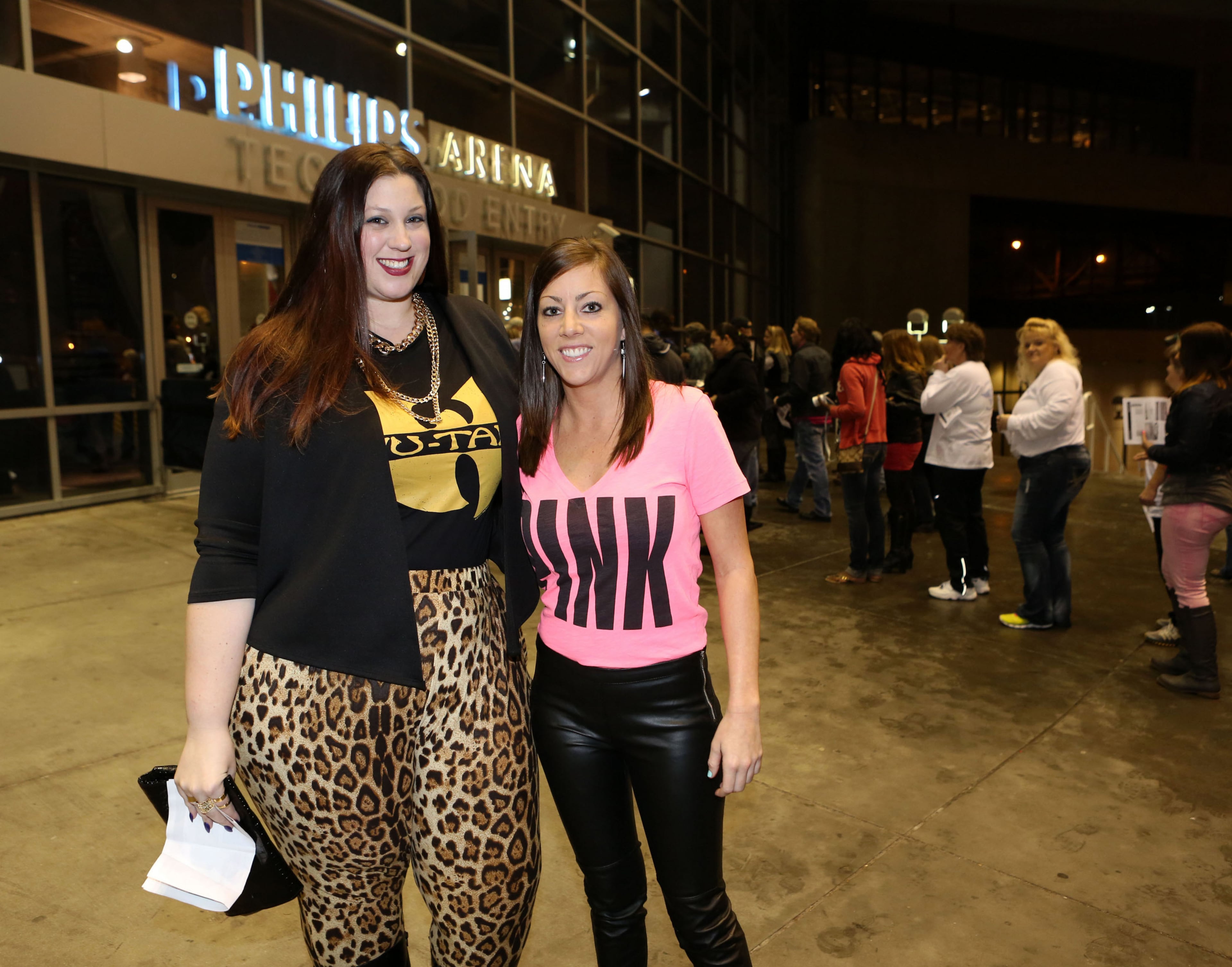 Christina Limkeman and Trish Long drove up from Tifton to see Pink. Pink (born Alecia Beth Moore), performs to a sold out crowd Saturday night at Philips Arena, on her The Truth about Love Tour. Swedish rockers The Hives opened up this last show of the current tour. Robb D. Cohen / www.RobbsPhotos.com