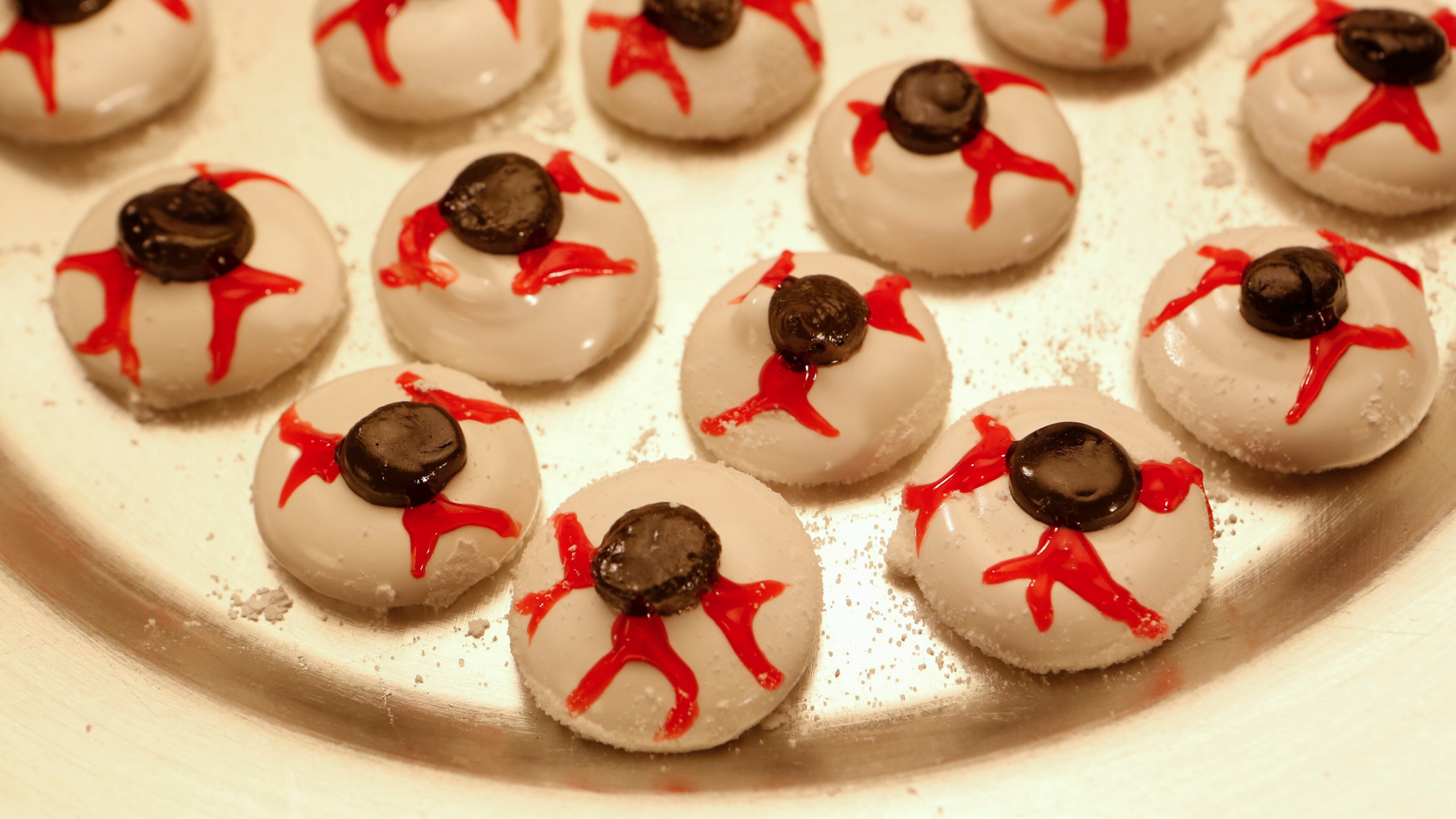 A good project for older kids, marshmallows are simple to make but require precision to get the sugar to the right temperature. Once the marshmallow is ready, it's practically screaming to be piped into chewy eyeballs. Use black food coloring for the center, and decorate with red food gel. (Anne Cusack/Los Angeles Times/MCT)