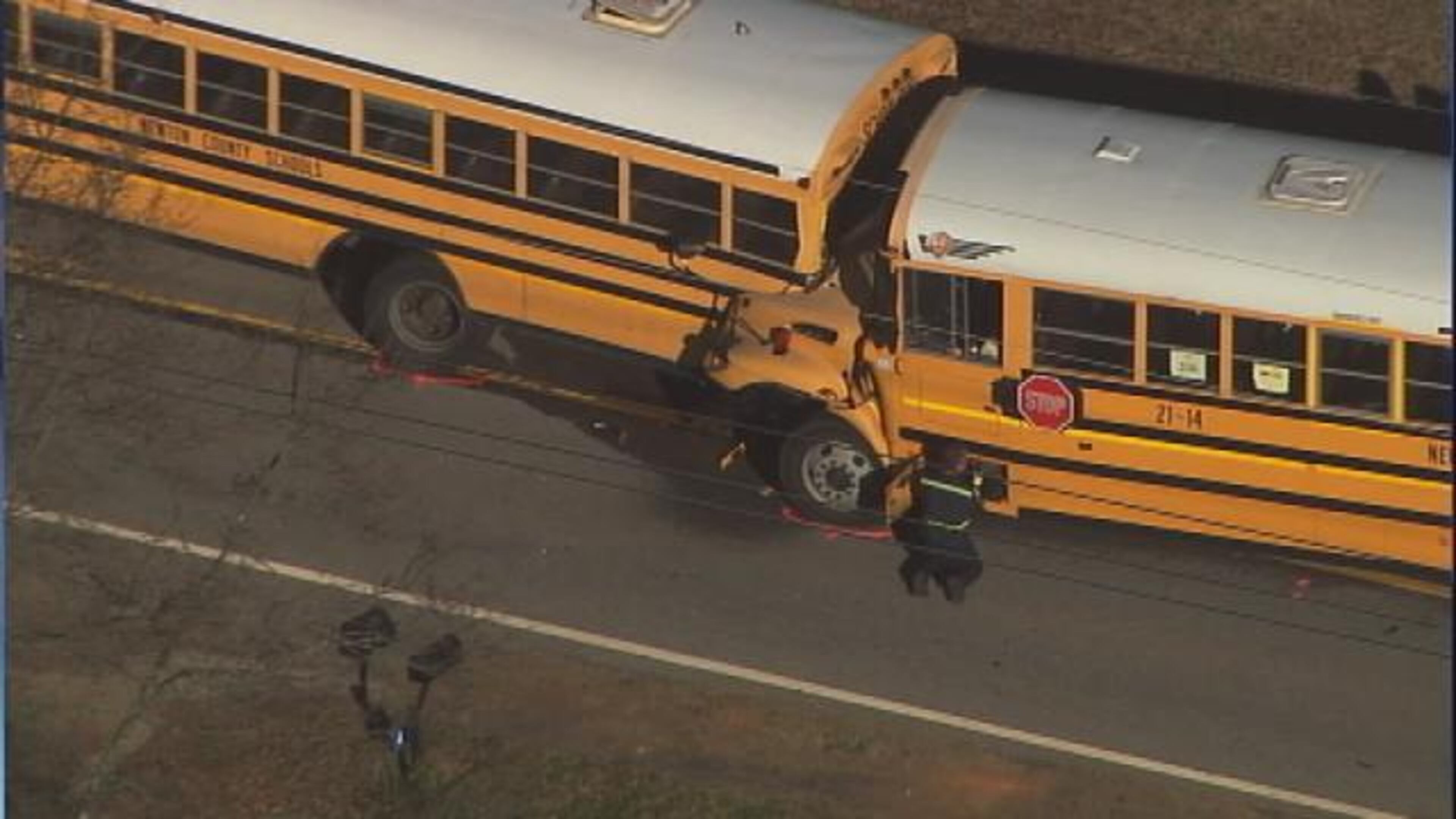 A school bus driver might be cited after colliding with a school bus, sending dozens of students and adults to local hospitals.