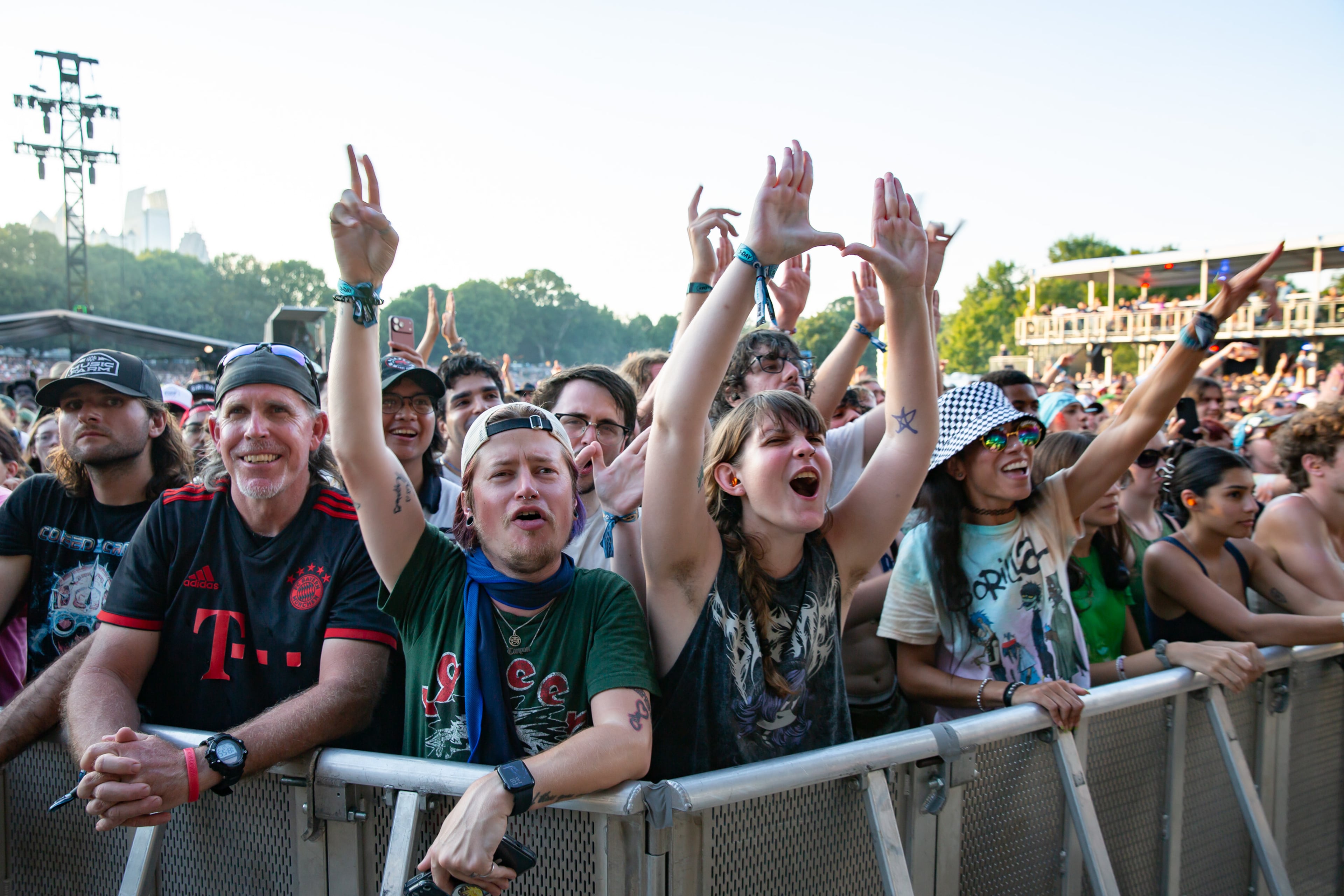 Wu-Tang Clan drew a huge crowd at the Peachtree stage at Shaky Knees on Sunday, Sept. 20, 2026, in Atlanta. (Ryan Fleisher for the AJC)