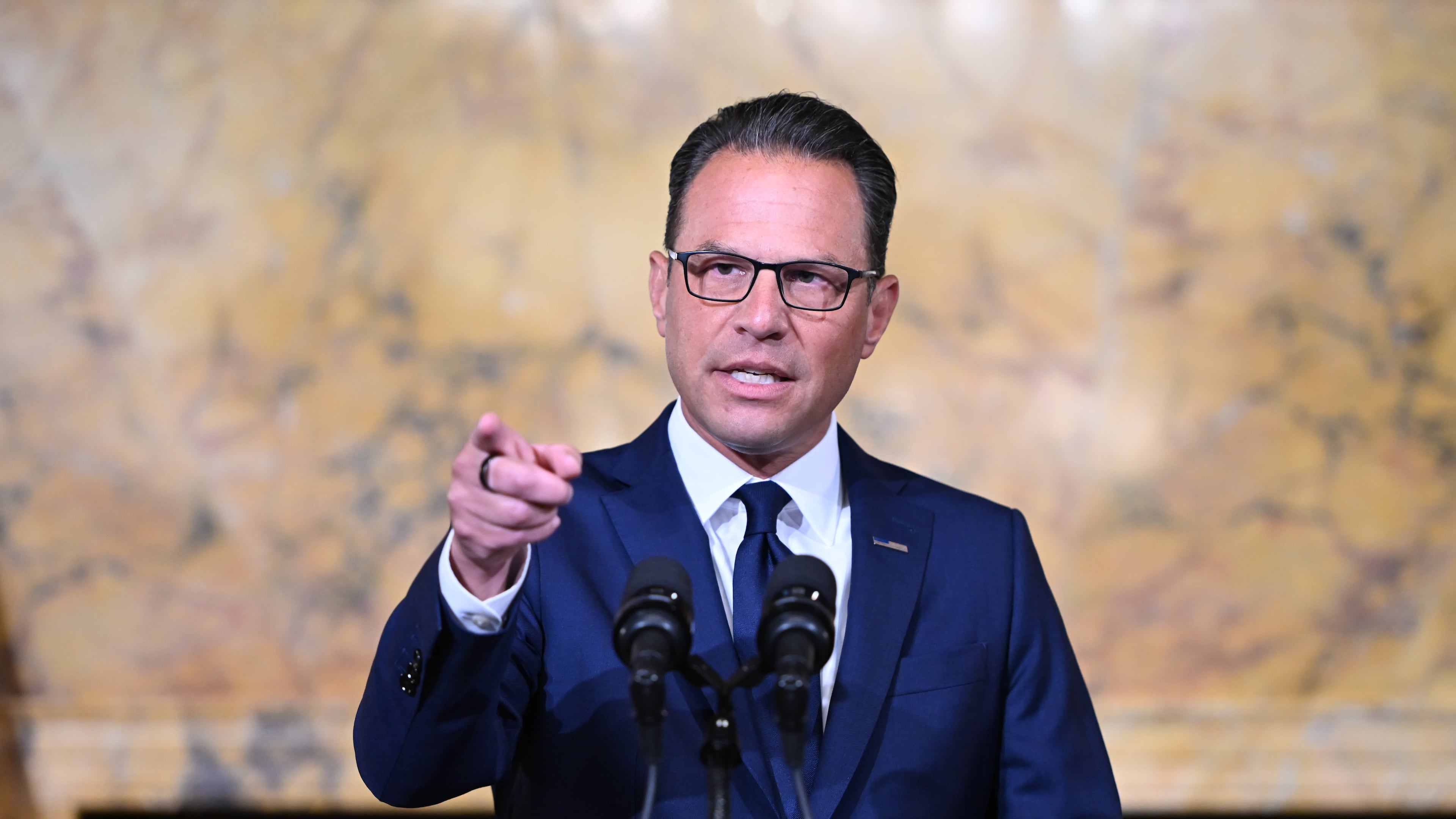 Pennsylvania Gov. Josh Shapiro speaks during a news conference at the state Capitol, Tuesday, Aug. 18, 2026, in Harrisburg, Pa. (AP Photo/Marc Levy)