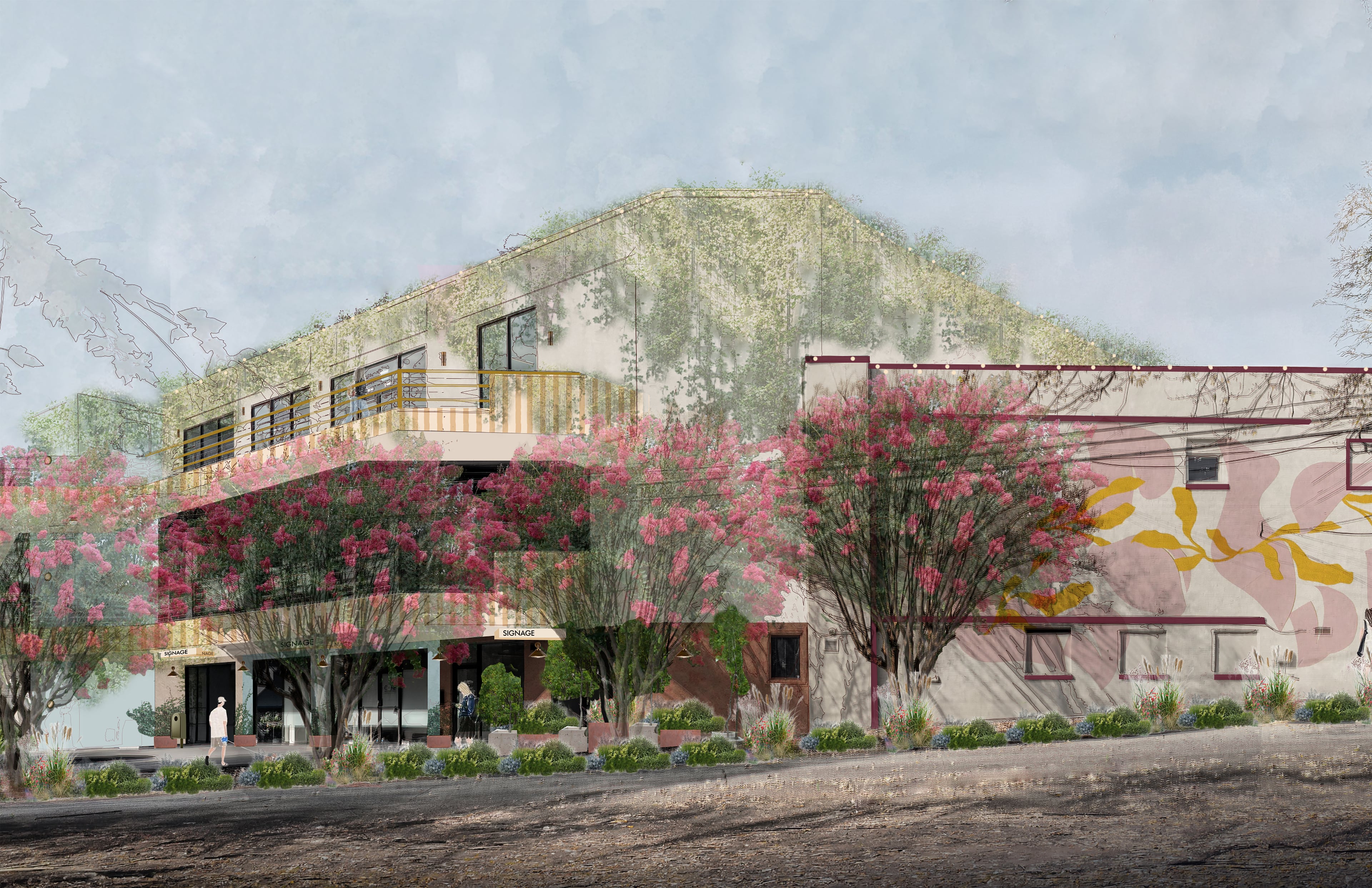 A rendering of planned improvements to Morningside Village. (Courtesy of Gentle Works)
