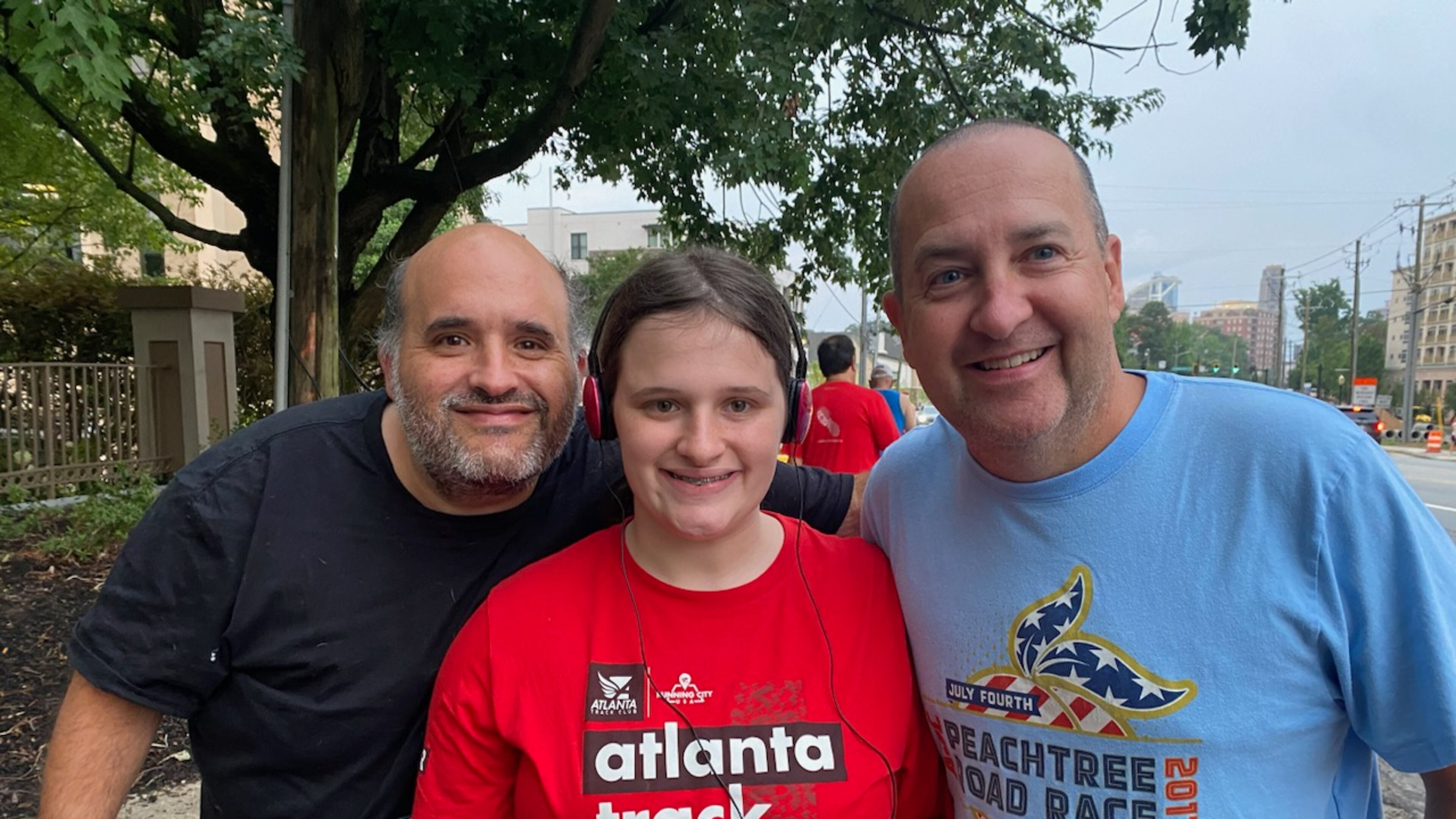 Jonathan and Zoe Gallo and Will Hammock after a Peachtree Road Race. (Courtesy)