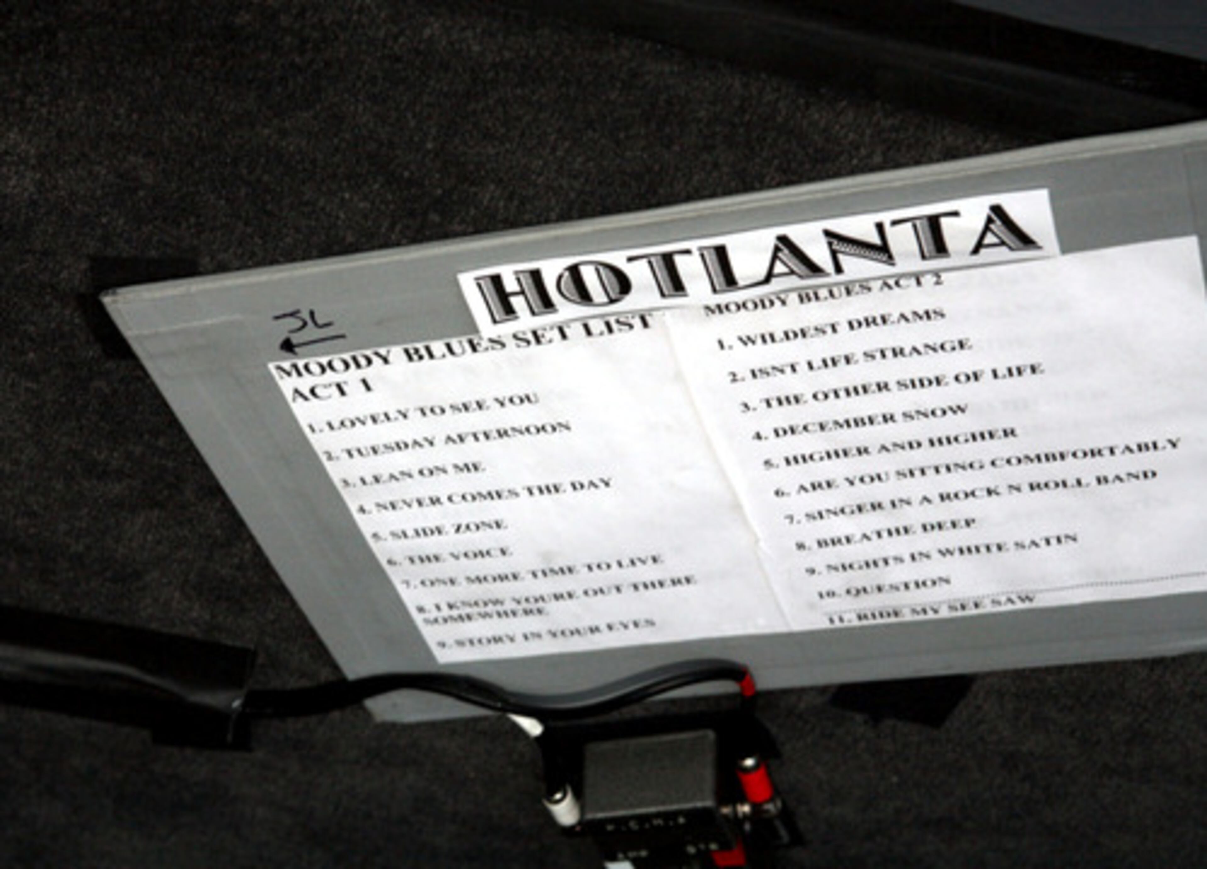 The Moody Blues played two sets Saturday night, featuring most of their hits. The group travels to Greenville, Baltimore, Hershey, Morristown, Philadelphia and Providence.