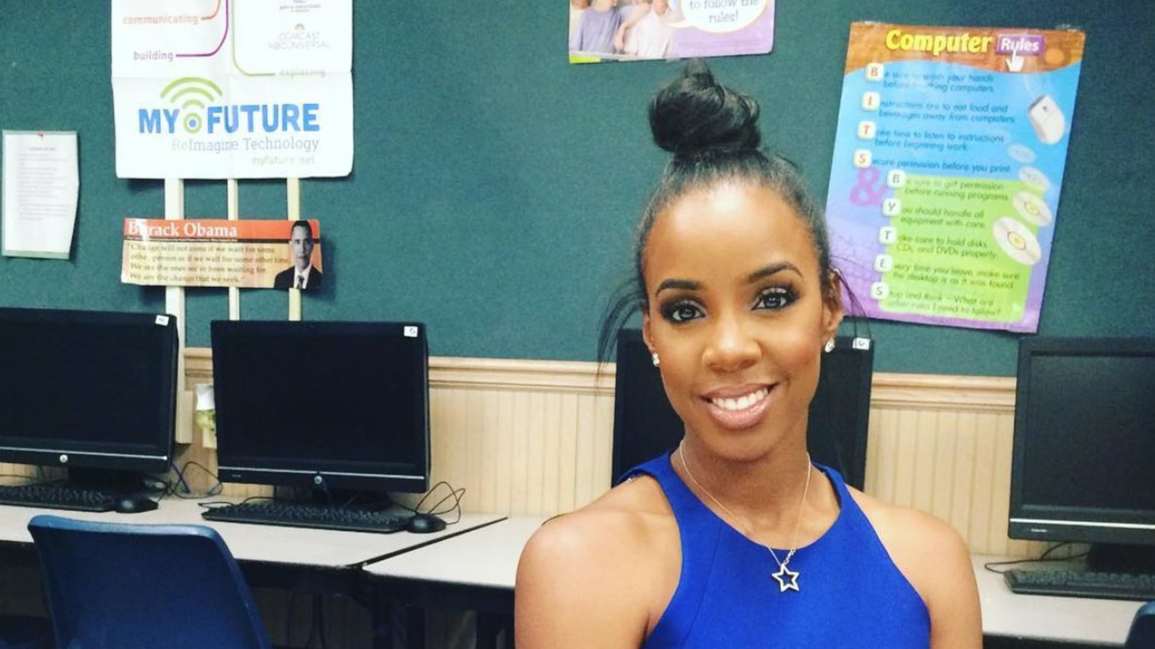 Singer-songwriter Kelly Rowland, shown during a visit to an Atlanta Boys & Girls Club. JENNIFER BRETT / JBRETT@AJC.COM