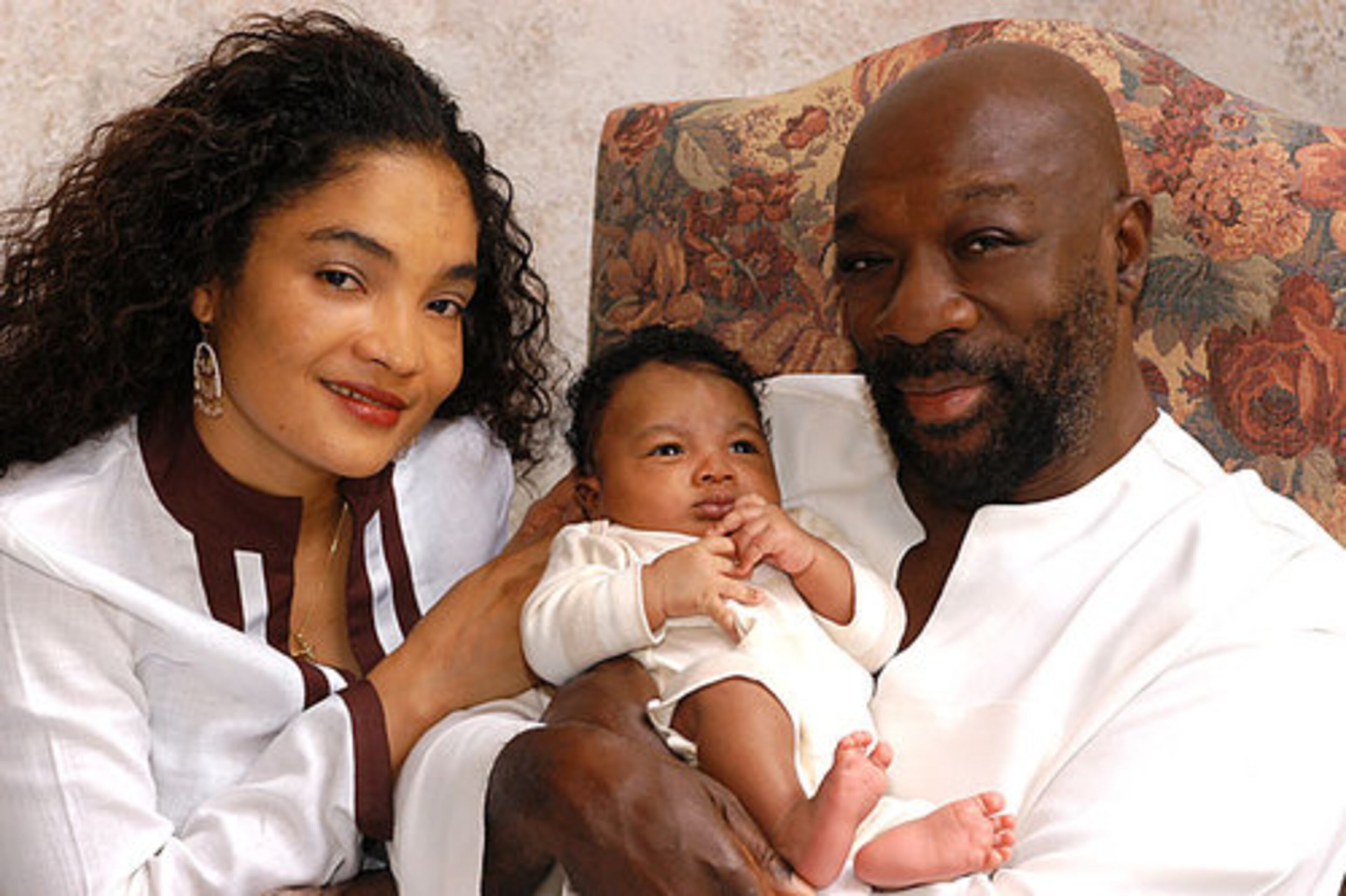 This 2006 file photo shows Hayes and his wife, Adjowa Hayes, in their first family photo with their baby boy, Nana Kwadjo Hayes, in Memphis. The baby was born on April 10, 2006.