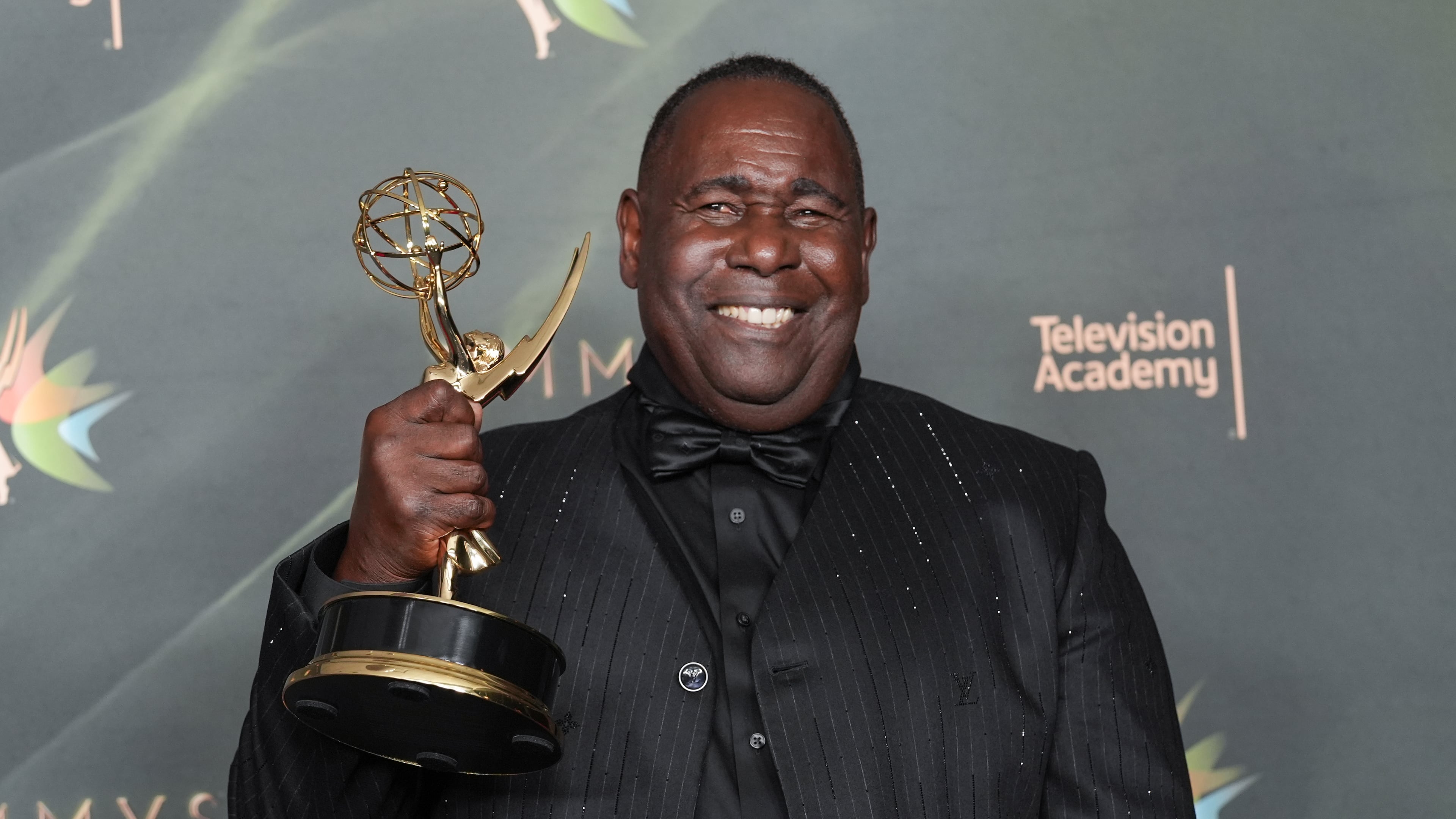 Ernest Harden Jr. poses in the press room with the award for outstanding guest actor in a drama series for "The Pitt" during night two of the Creative Arts Emmy Awards on Sunday, Sept. 6, 2026, in Los Angeles. (AP Photo/Chris Pizzello)